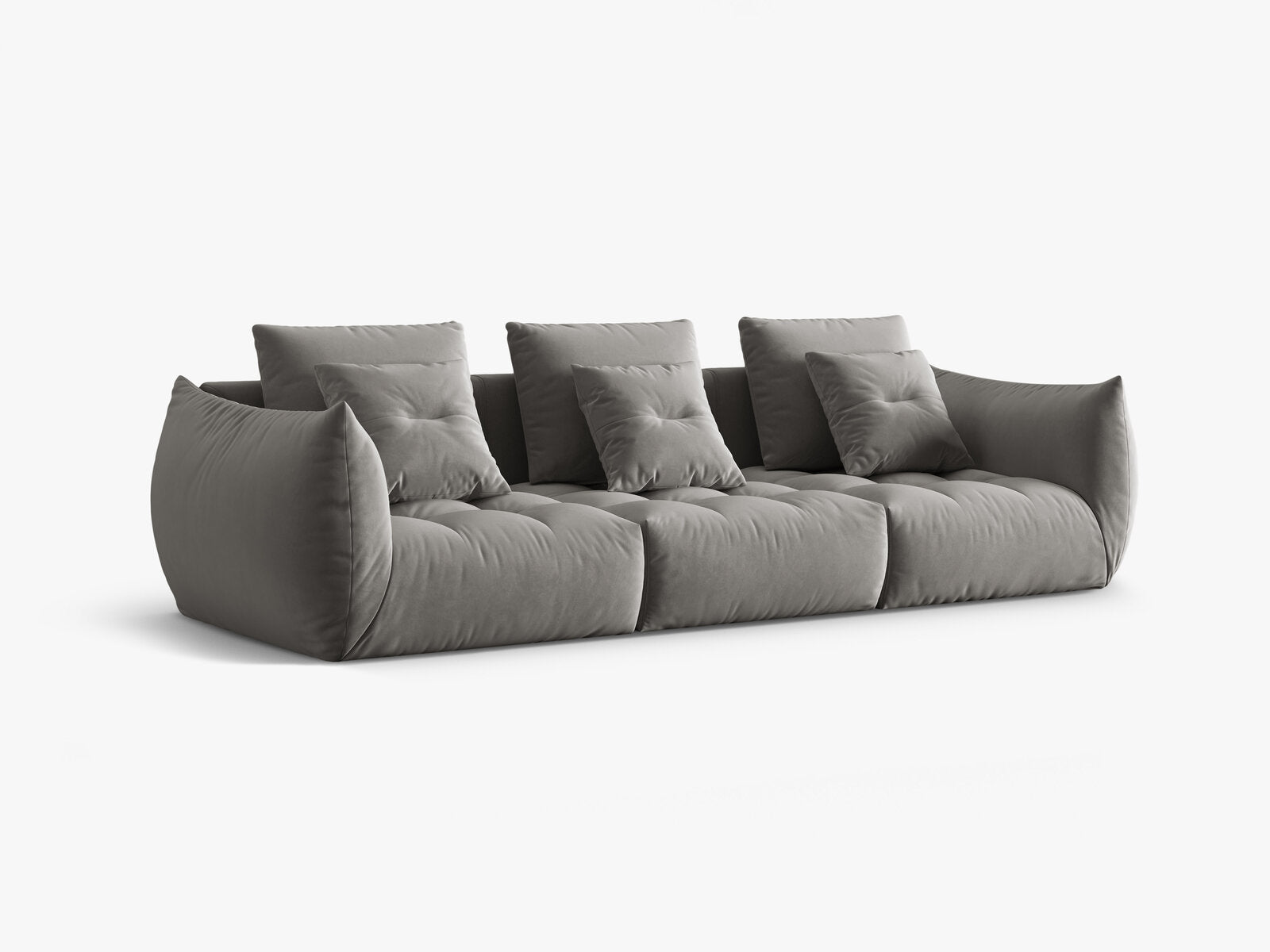 Micadoni Sofa Bloom 4-Sitzer Samt Grau