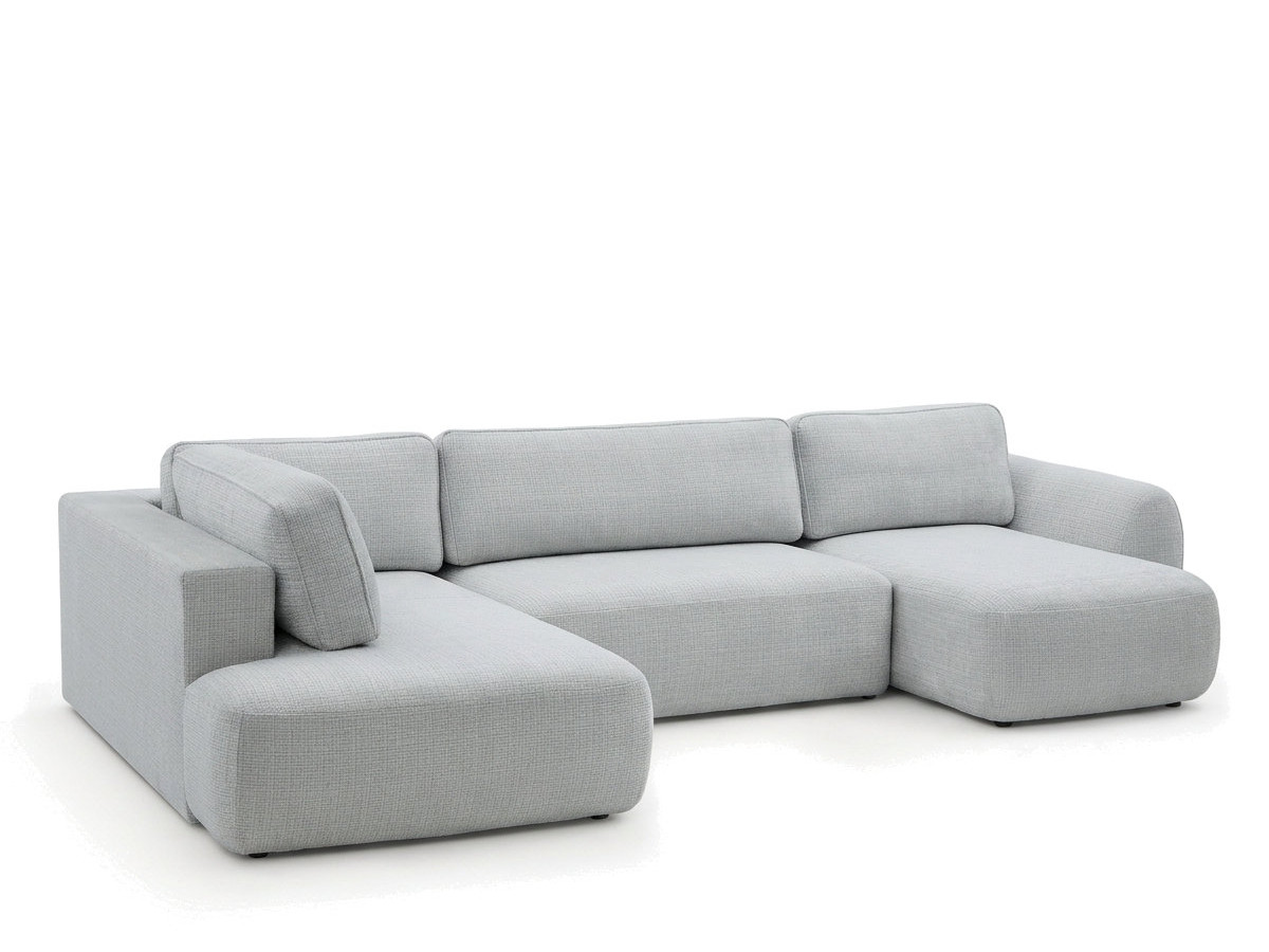 Bobochic Denise Wohnlandschaft Strukturstoff Hellgrau Ecke rechts