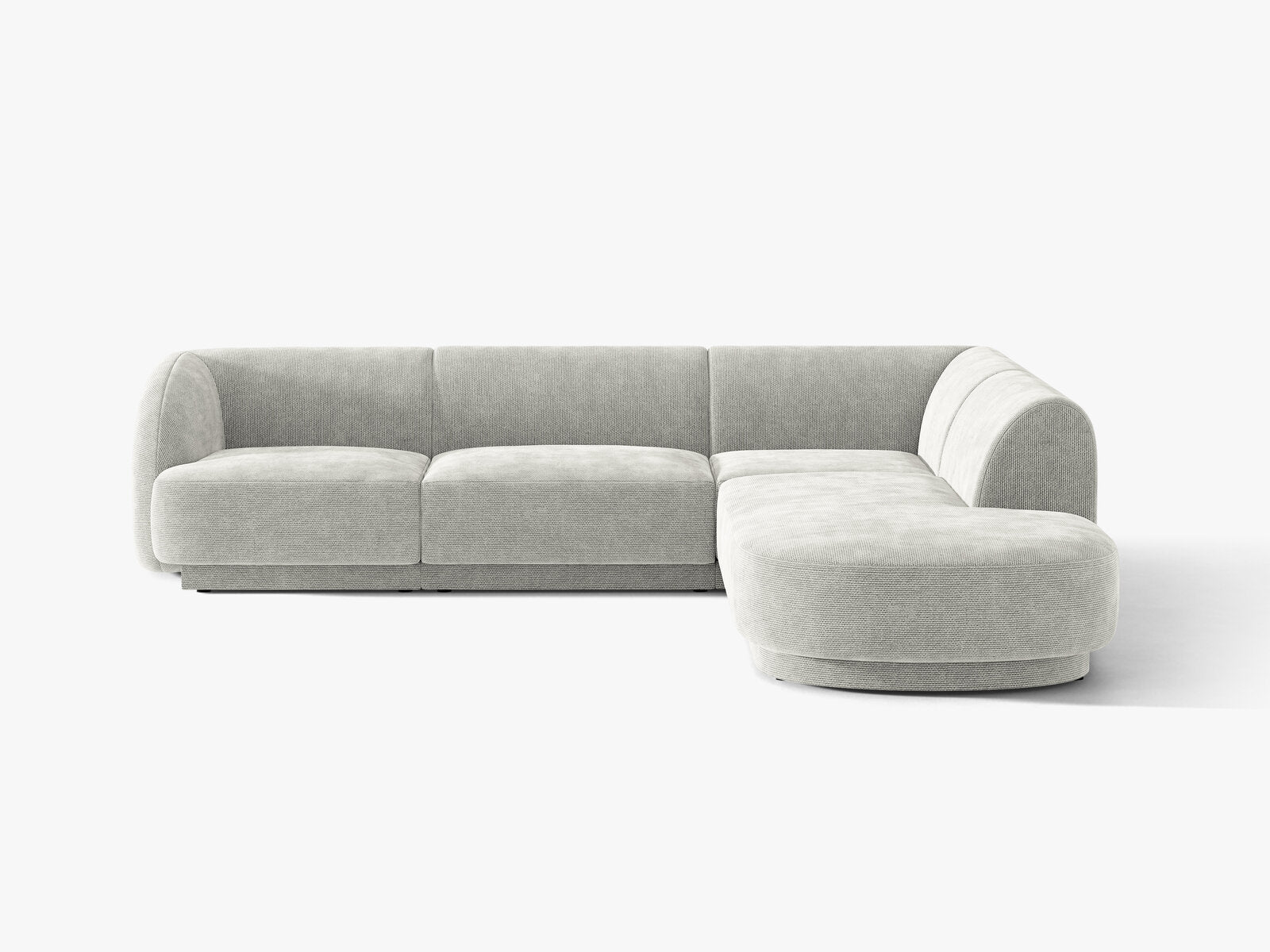 Micadoni Ecksofa Miley 6-Sitzer Rechts Chenille Eden Silber
