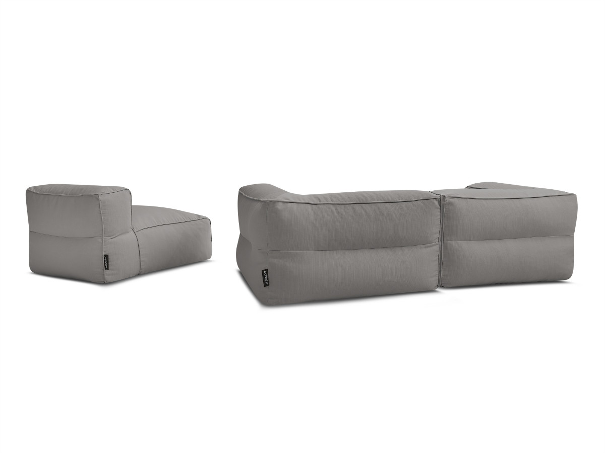 Bobochic Giulia Gartensofa 3-Sitzer Stoff Dunkelgrau