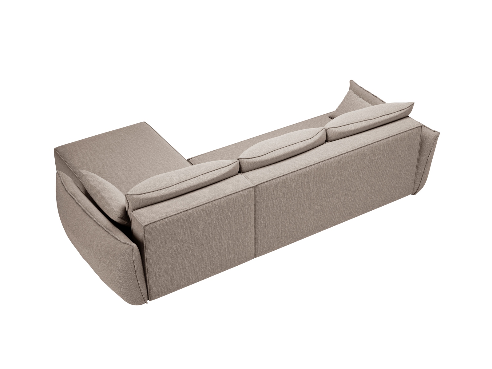 Micadoni Ecksofa Kaelle 4-Sitzer mit Schlaffunktion Links Chenille Beige