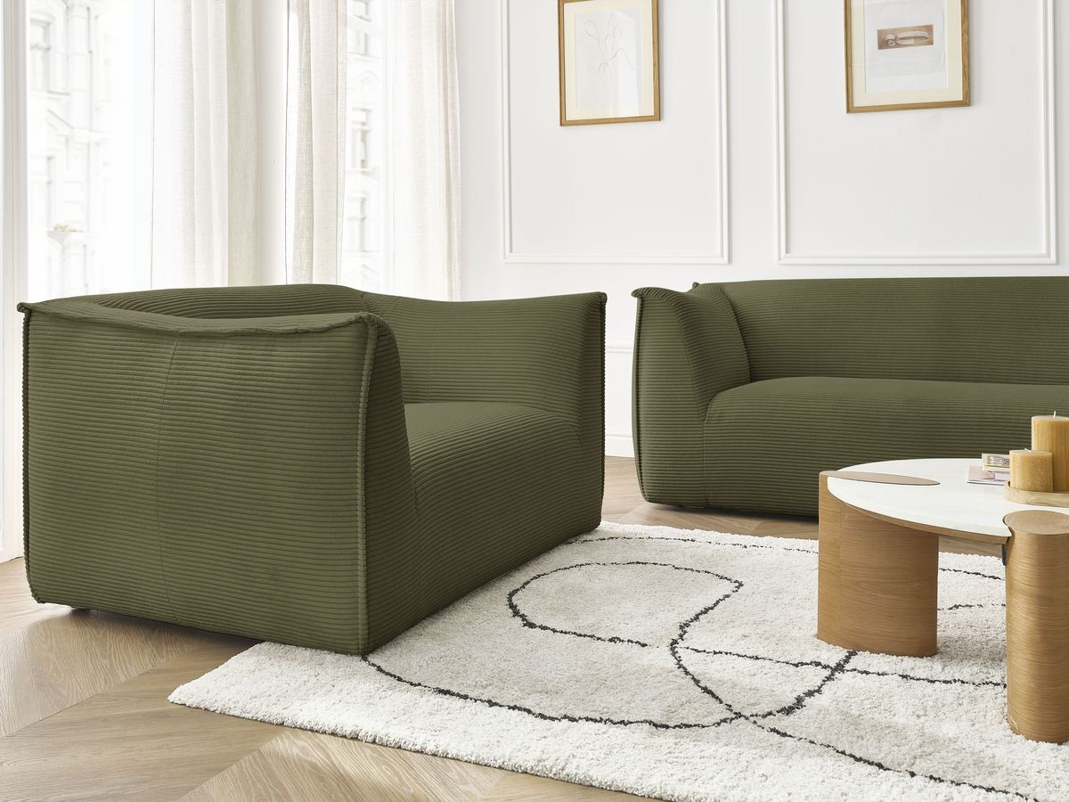 Bobochic Giorgia Sofa 5-Sitzer 412 × 100 cm Cordsamt Grün