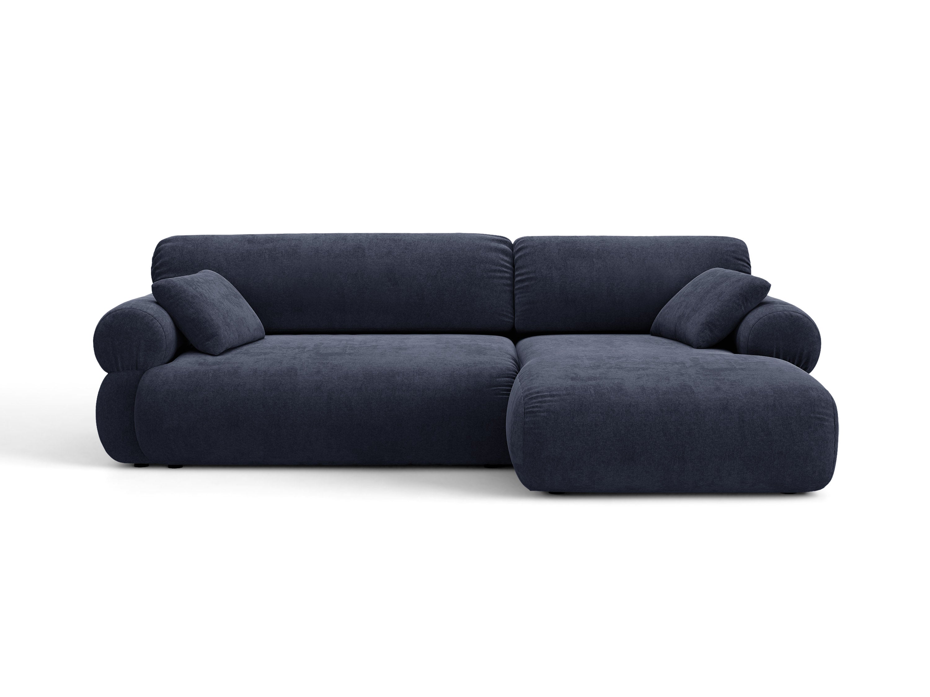 Micadoni Ophelia Ecksofa 4-Sitzer mit Schlaffunktion Strukturierter Stoff Liberty Marineblau Rechts