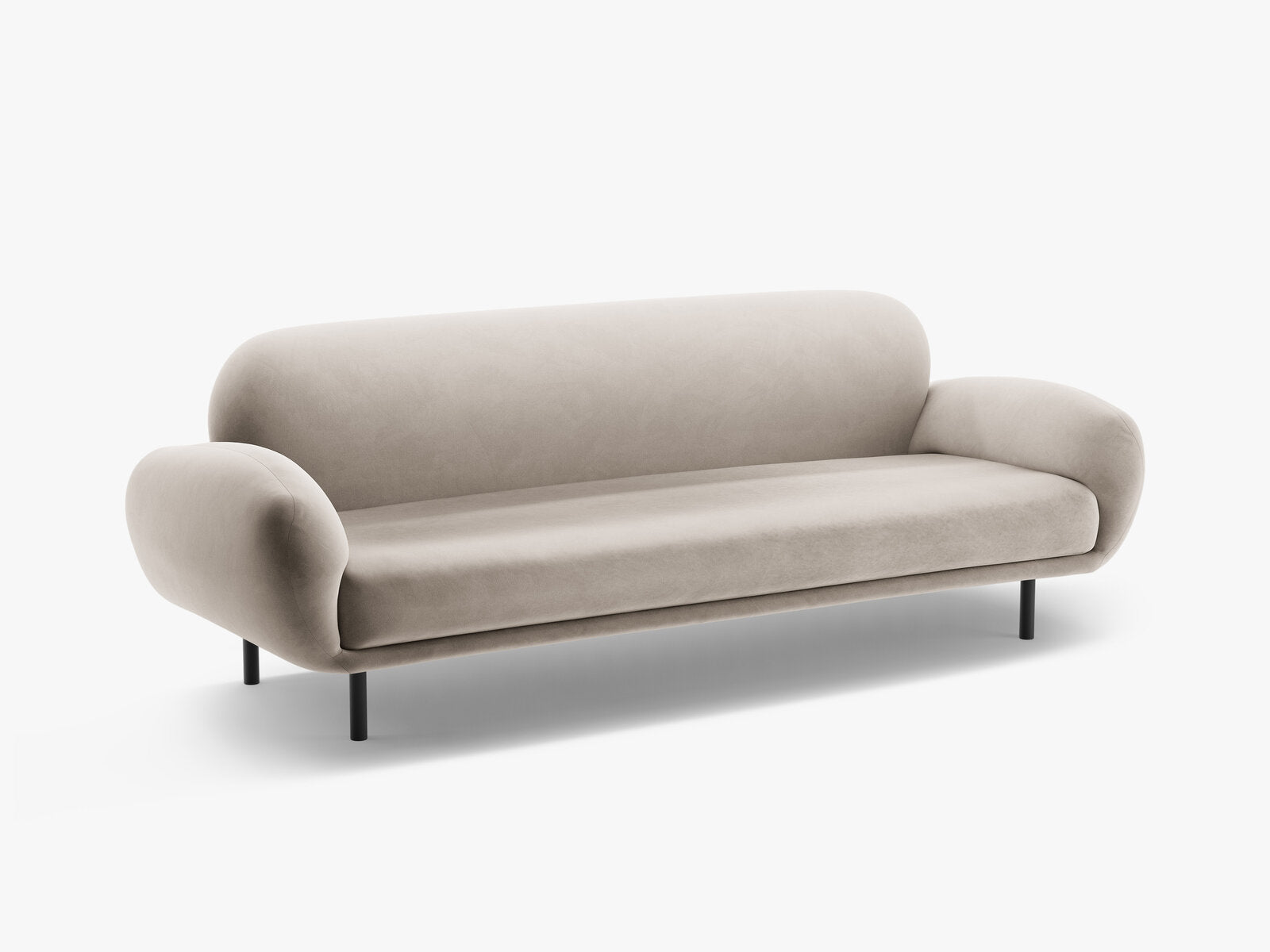 Micadoni Sofa Poppy 3-Sitzer Samt Casino Helles Beige