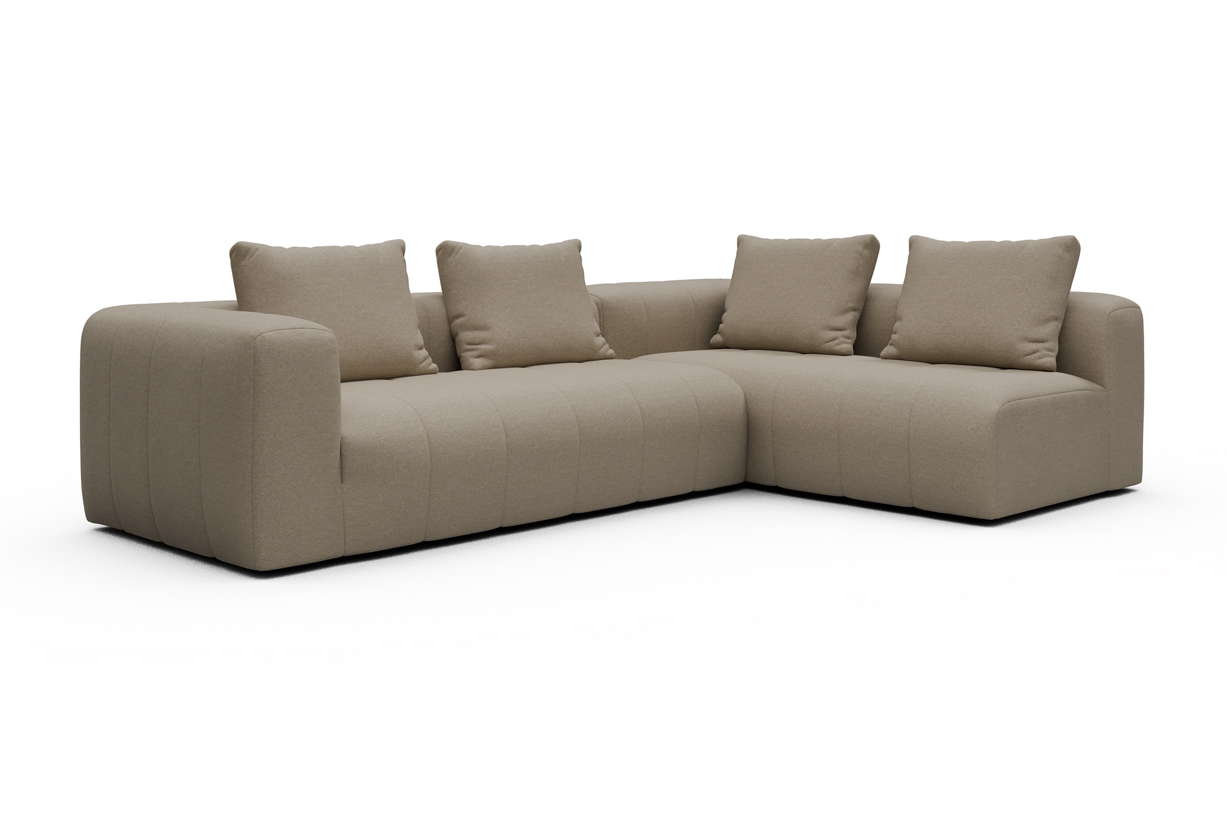 Ecksofa Hugo 2x 2,5-Sitzer Armlehne links Satya-Natural