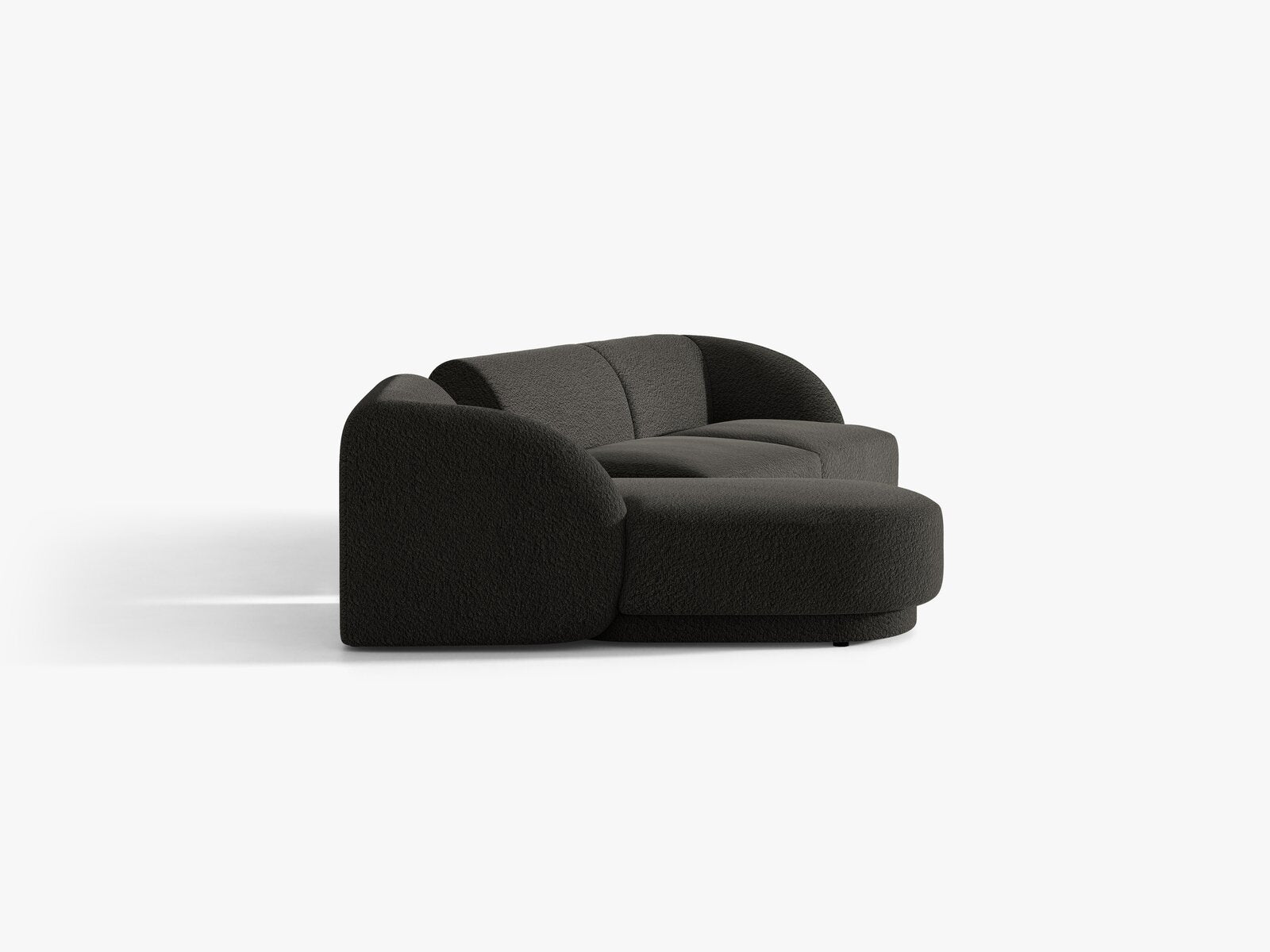 Micadoni Modulares Sofa Miley mit Recamiere 3-Sitzer Links Boucle Baloo Braun
