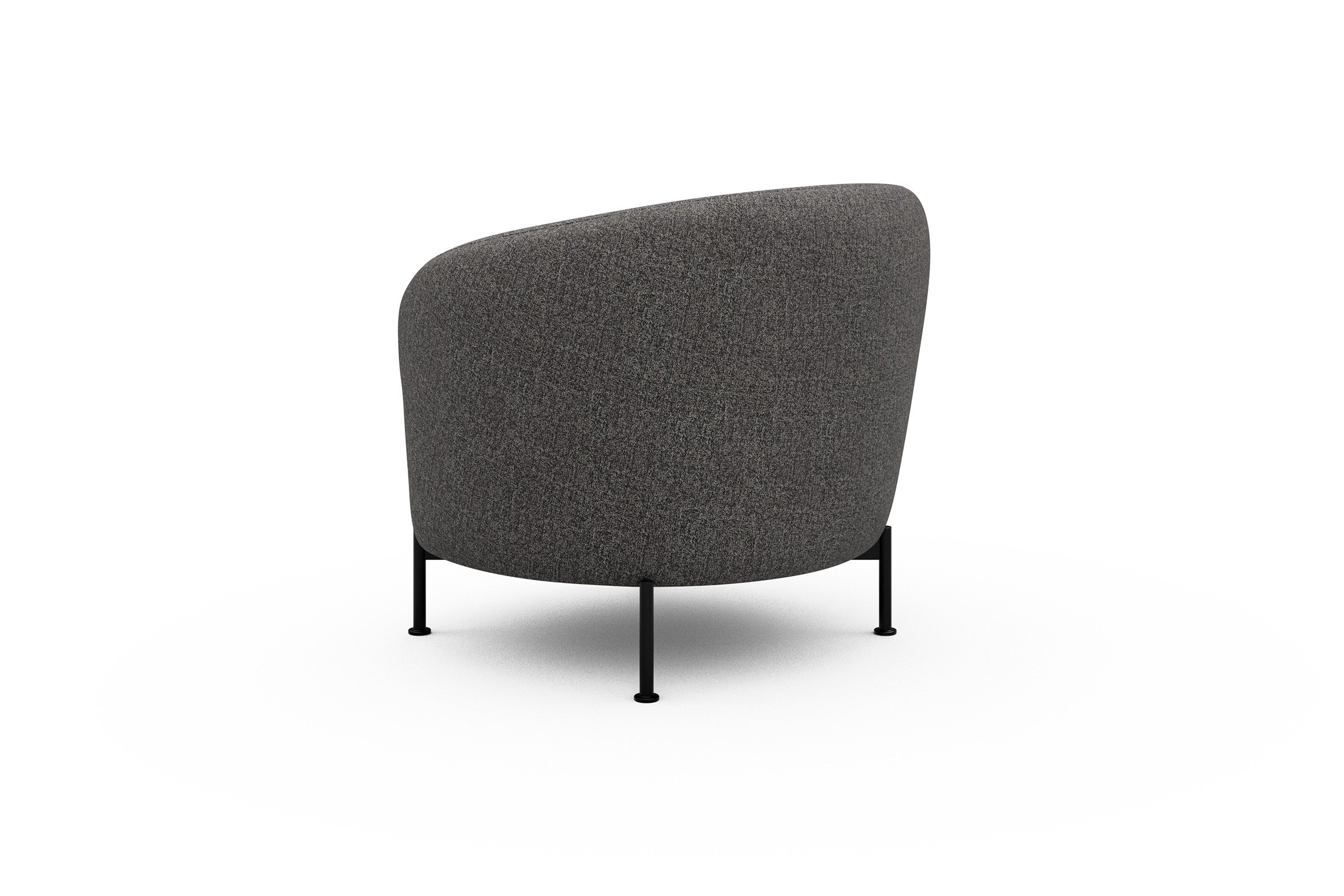 Sessel Ronda X-Metallgestell Schwarz Carreno-Salt-and-Pepper