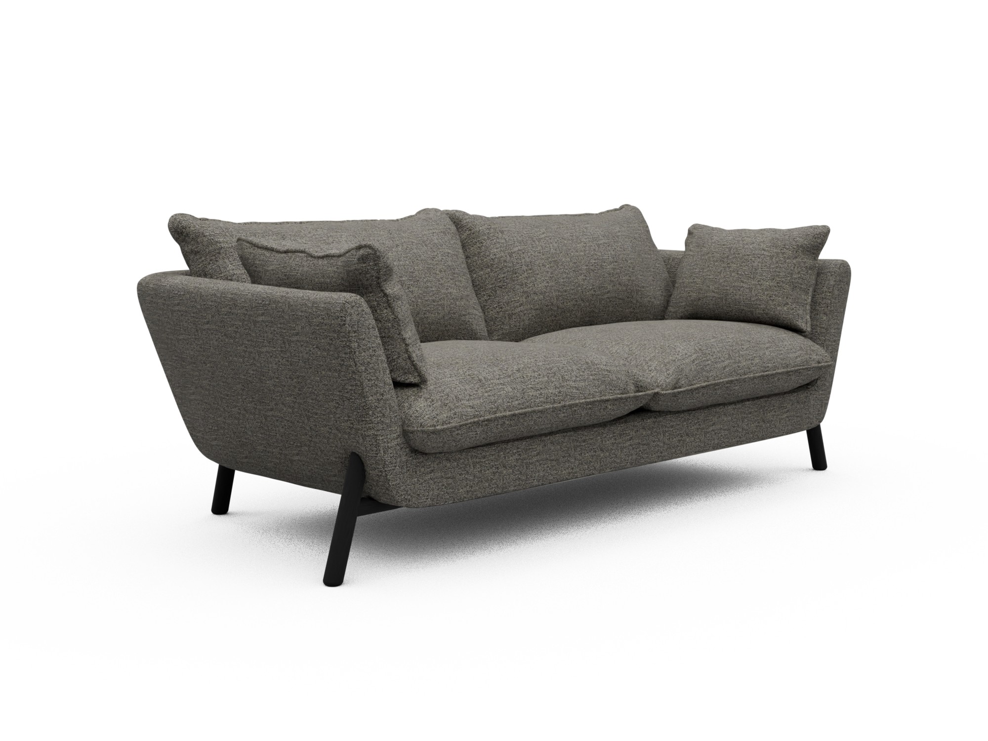 Skandi Home Sofa Emil Soft 2-Sitzer Beinfarbe Eiche Schwarz Carreno-Sepie-Brown moebelfaktor