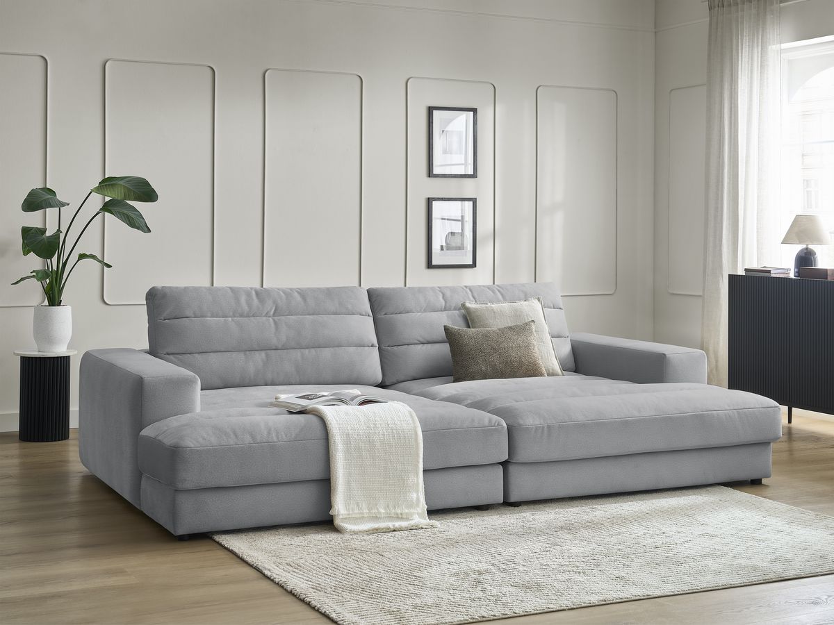 Bobochic Sierra Sofa 4-Sitzer Samt Hellgrau