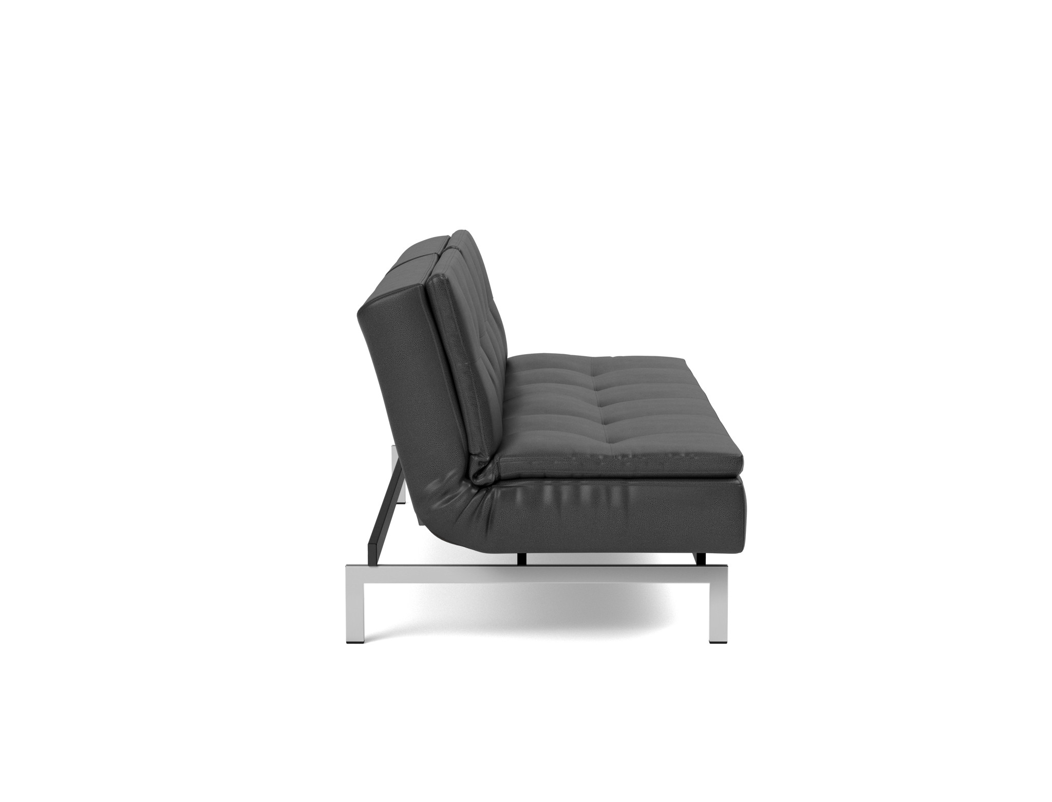 Schlafsofa Dublexo Lederoptik Faunal 550-Black Beine Chrom