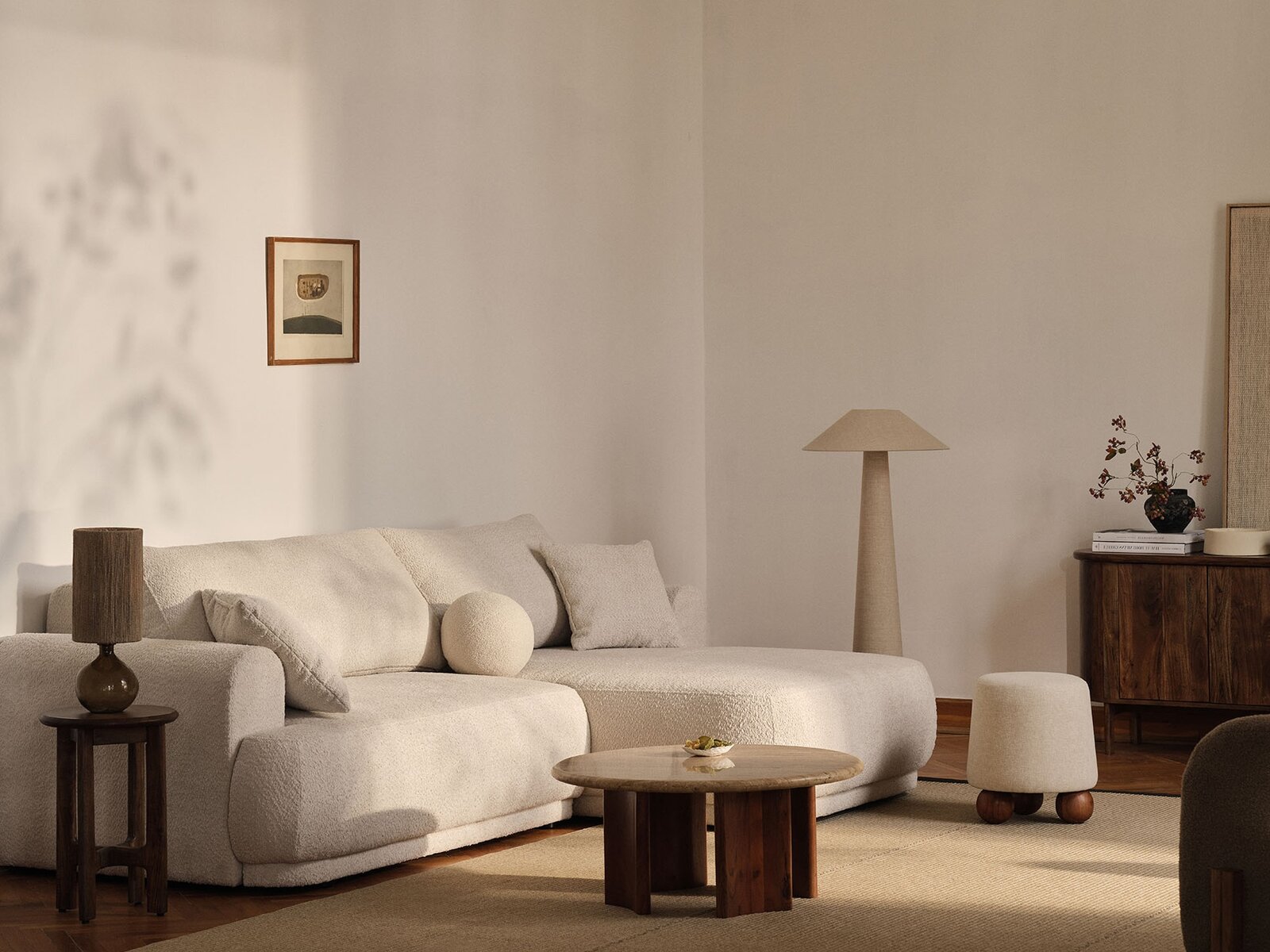 Micadoni Ella Ecksofa 5-Sitzer mit Schlaffunktion Rechts Samt Vogue Dunkelbeige