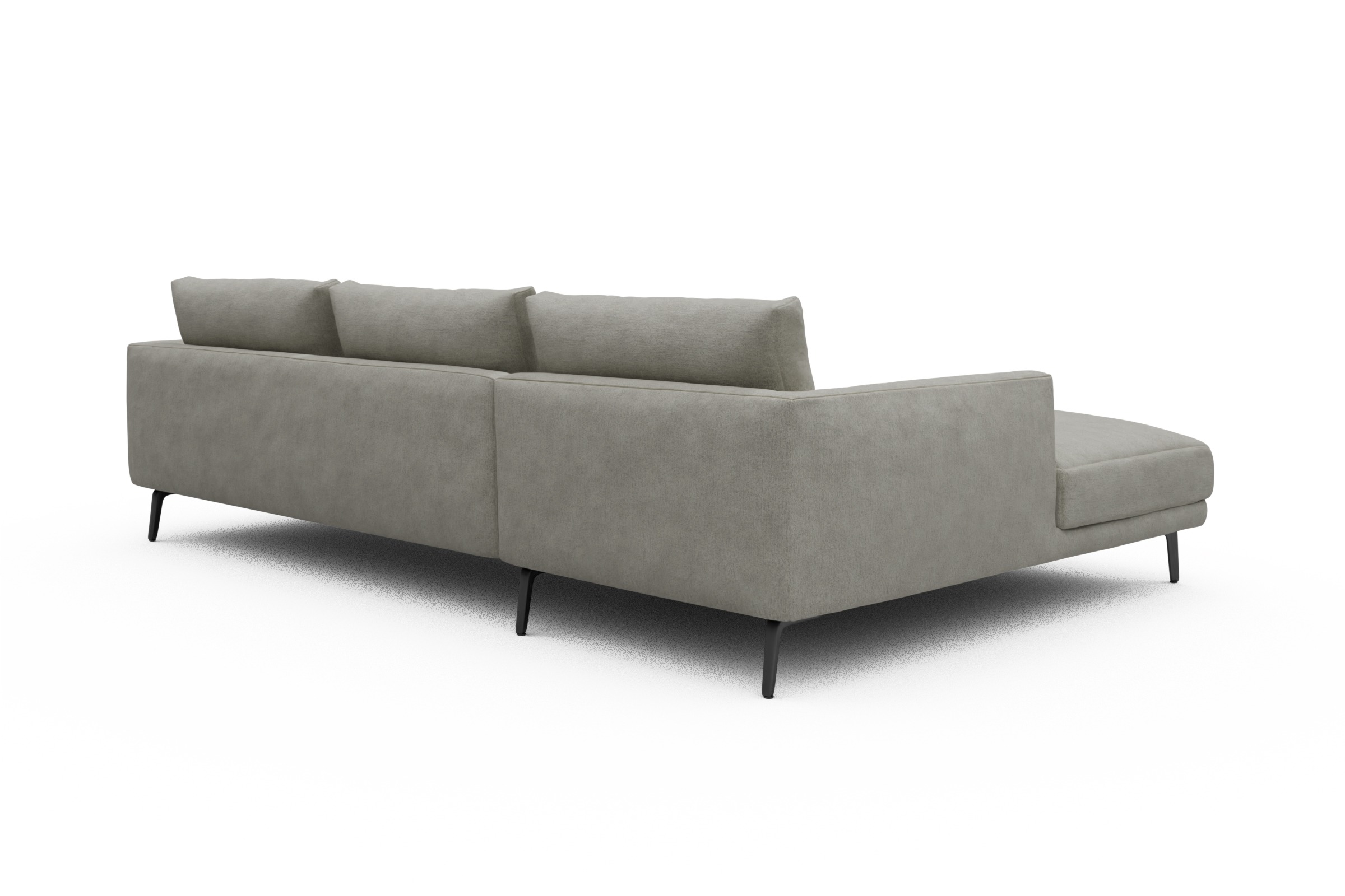 Ecksofa Karl Chaiselongue links mit 2,5-Sitzer Carreno-Moon-Stone-White