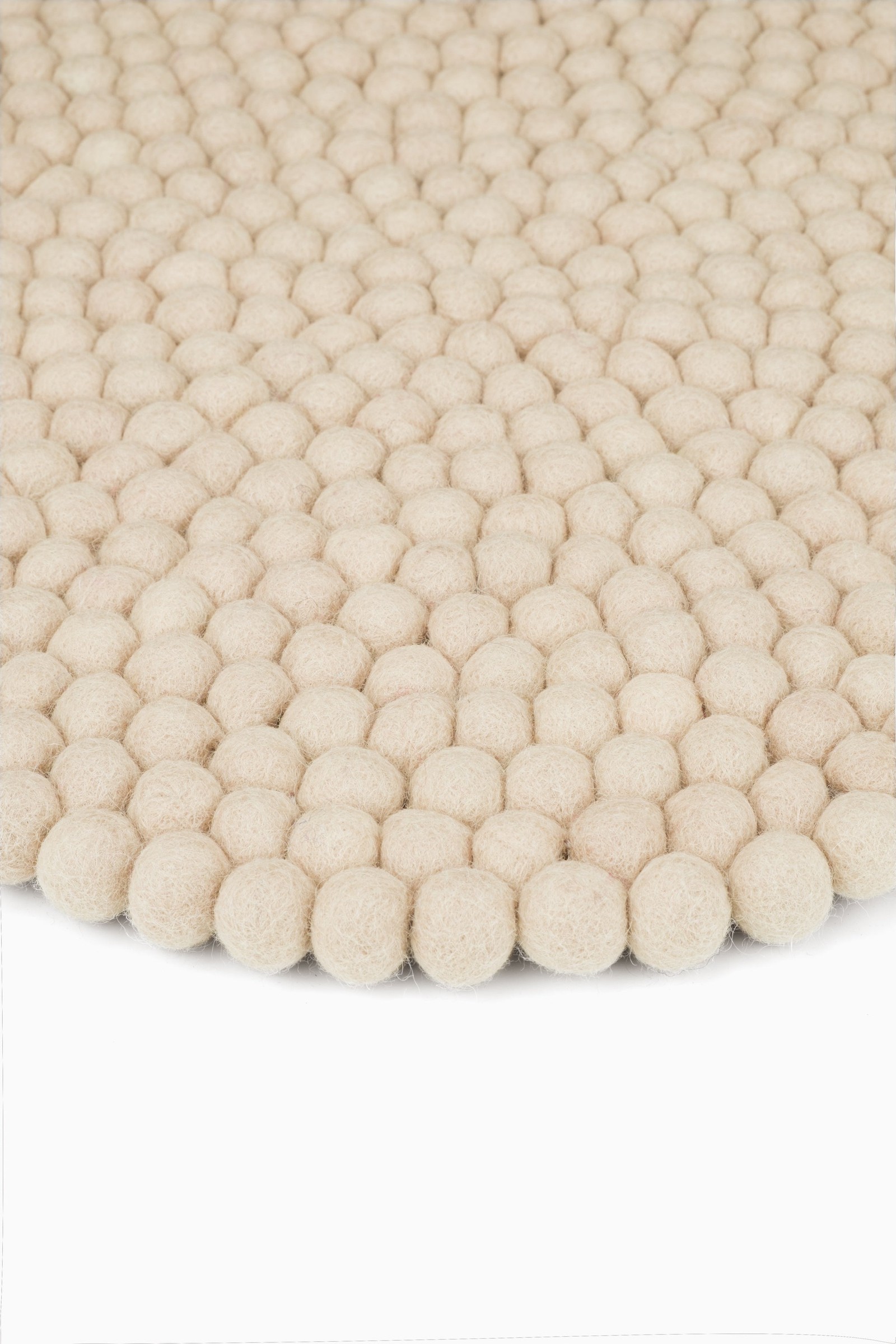 myfelt Levi Filzkugel-Sitzauflage Beige Ø 36 cm