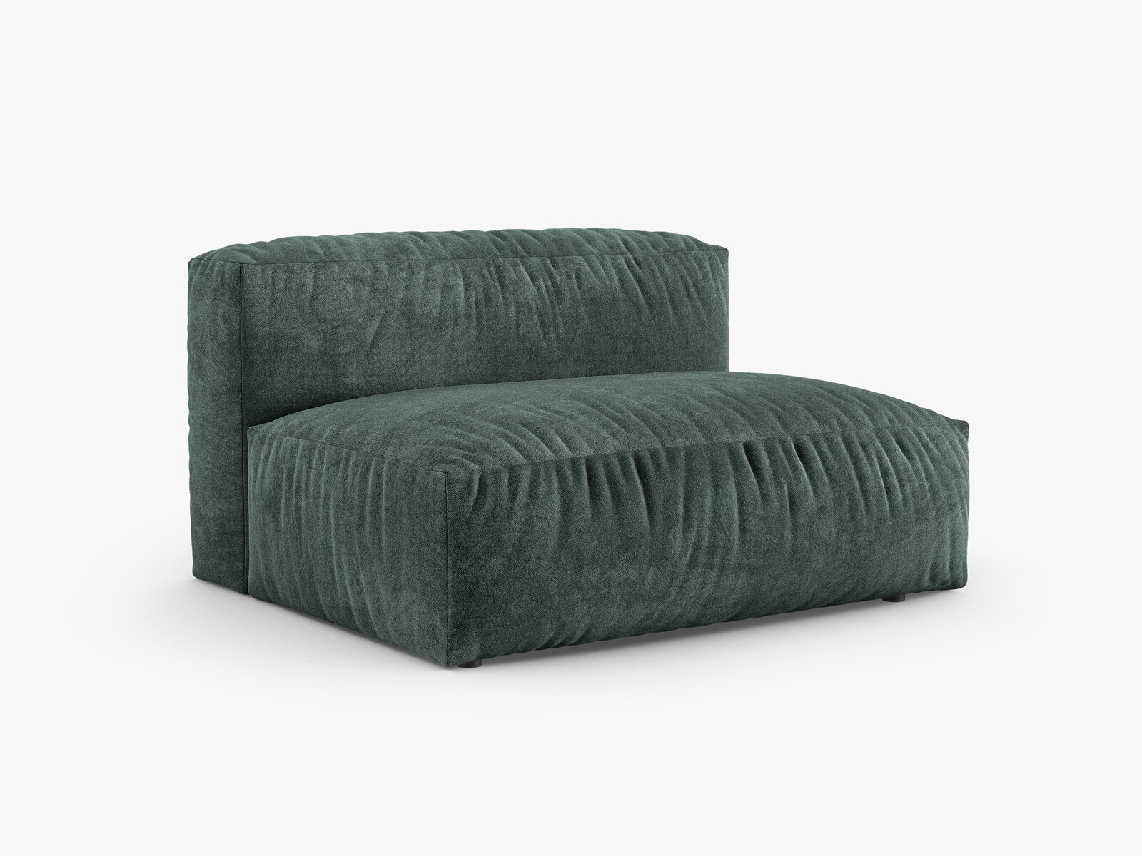 Micadoni Eckmodul mit Armlehne Martina 1-Sitzer Groß 90cm Sitztiefe Rechts Samt Vogue Petrol