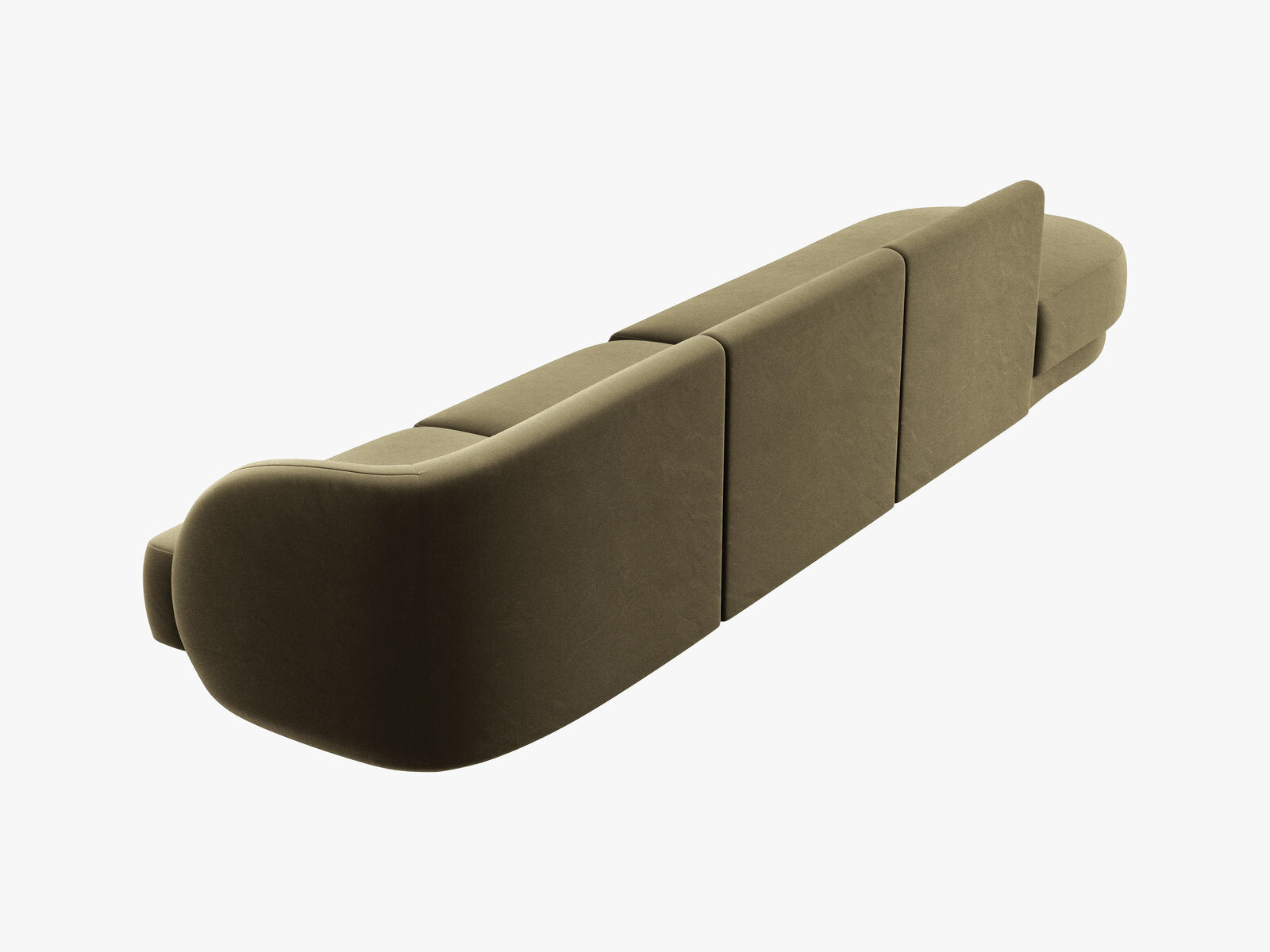Micadoni Sofa Miley 4-Sitzer Links Samt Bluvel Grün