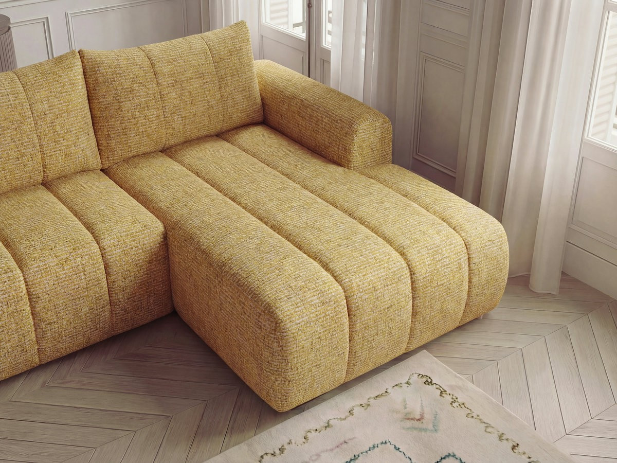Bobochic Nesty Ecksofa 272 cm Melange-Stoff Gelb Ecke rechts