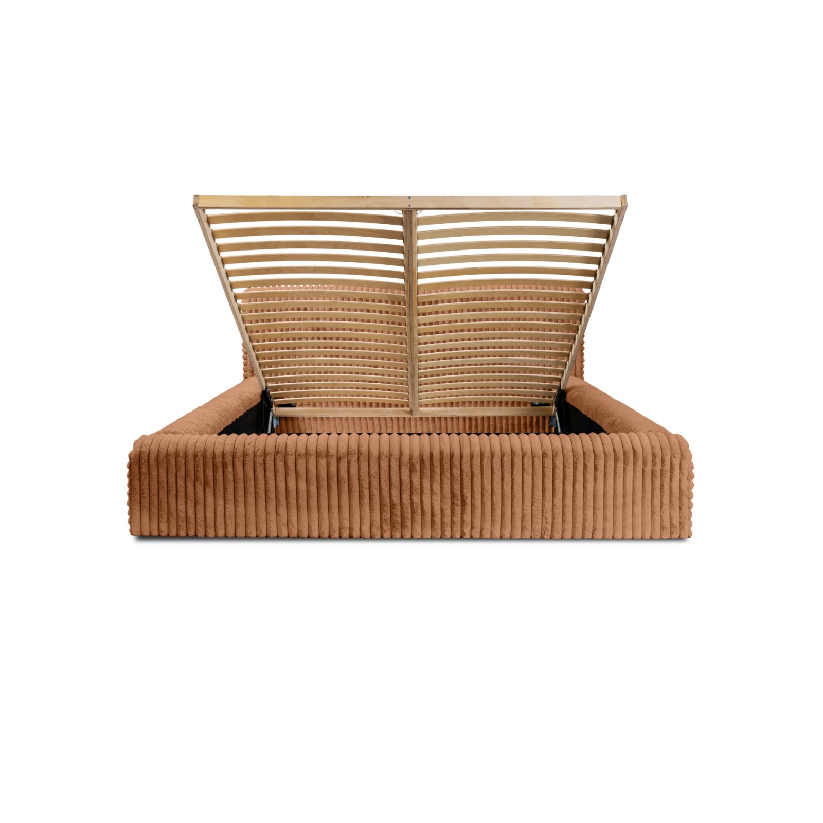 Polsterbett Miloa Softcord mit Fellstruktur 140x200 mit Holzrahmen Vito 44