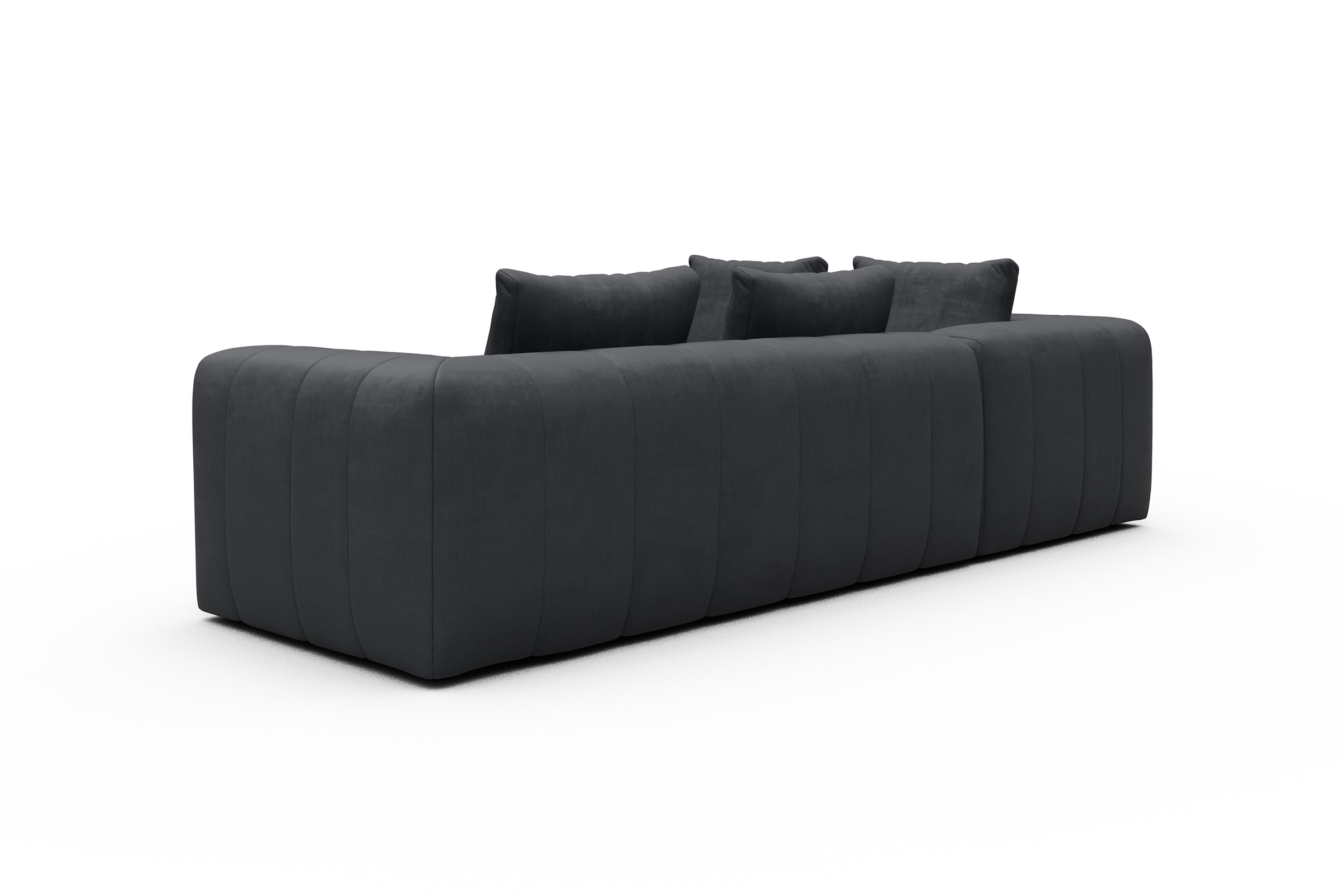 Ecksofa Hugo 2x 2,5-Sitzer Armlehne rechts Cordufine-Slate-Grey
