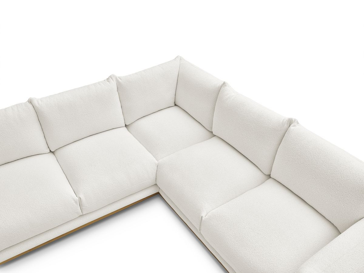 Bobochic Ernest Ecksofa Bouclé-Stoff Weiß