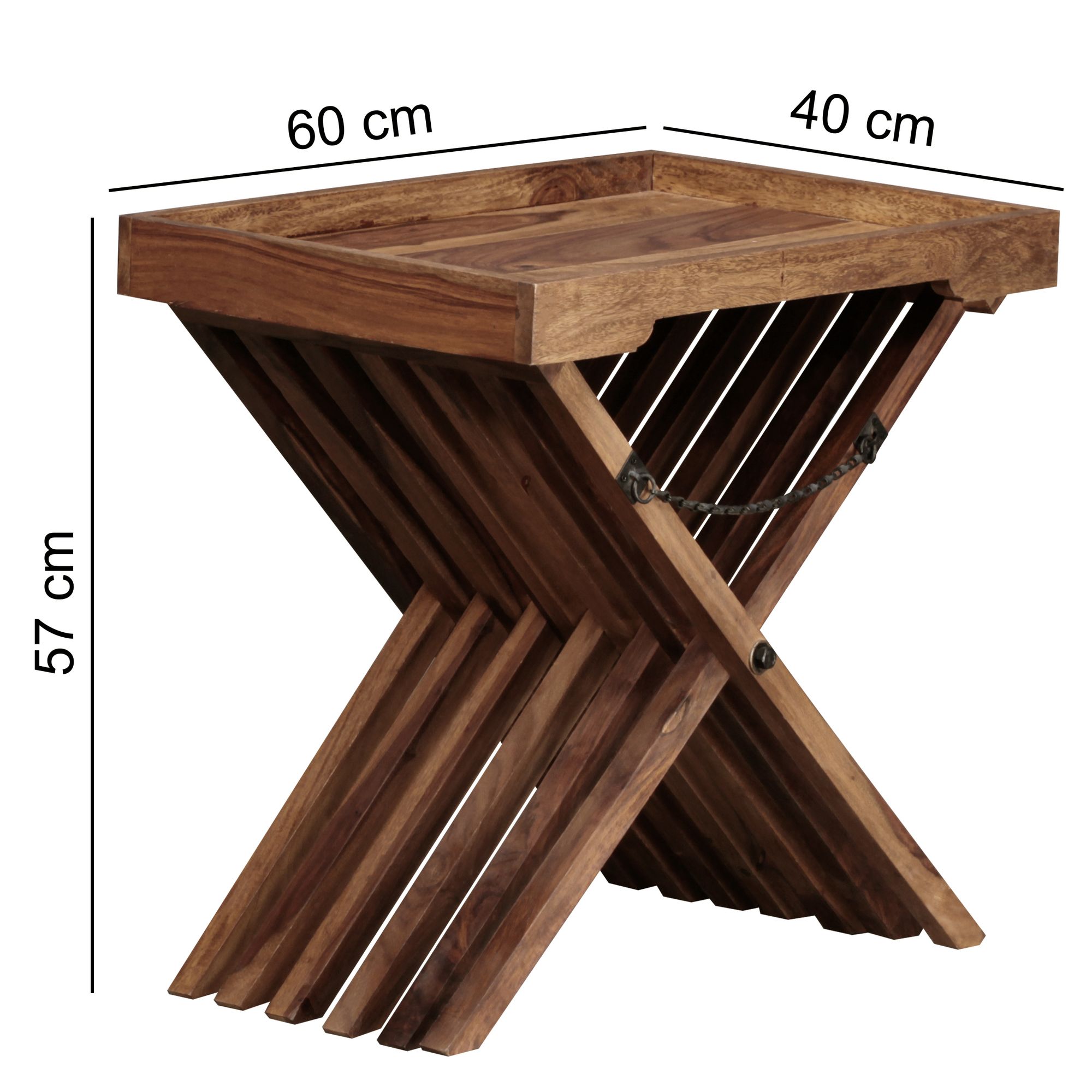 Beistelltisch Aalvik Sheesham Massivholz 60 × 40 × 57 cm