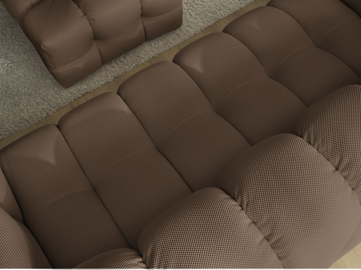Bobochic Cloud Sofa 4-Sitzer mit Pouf Mesh-Stoff Braun