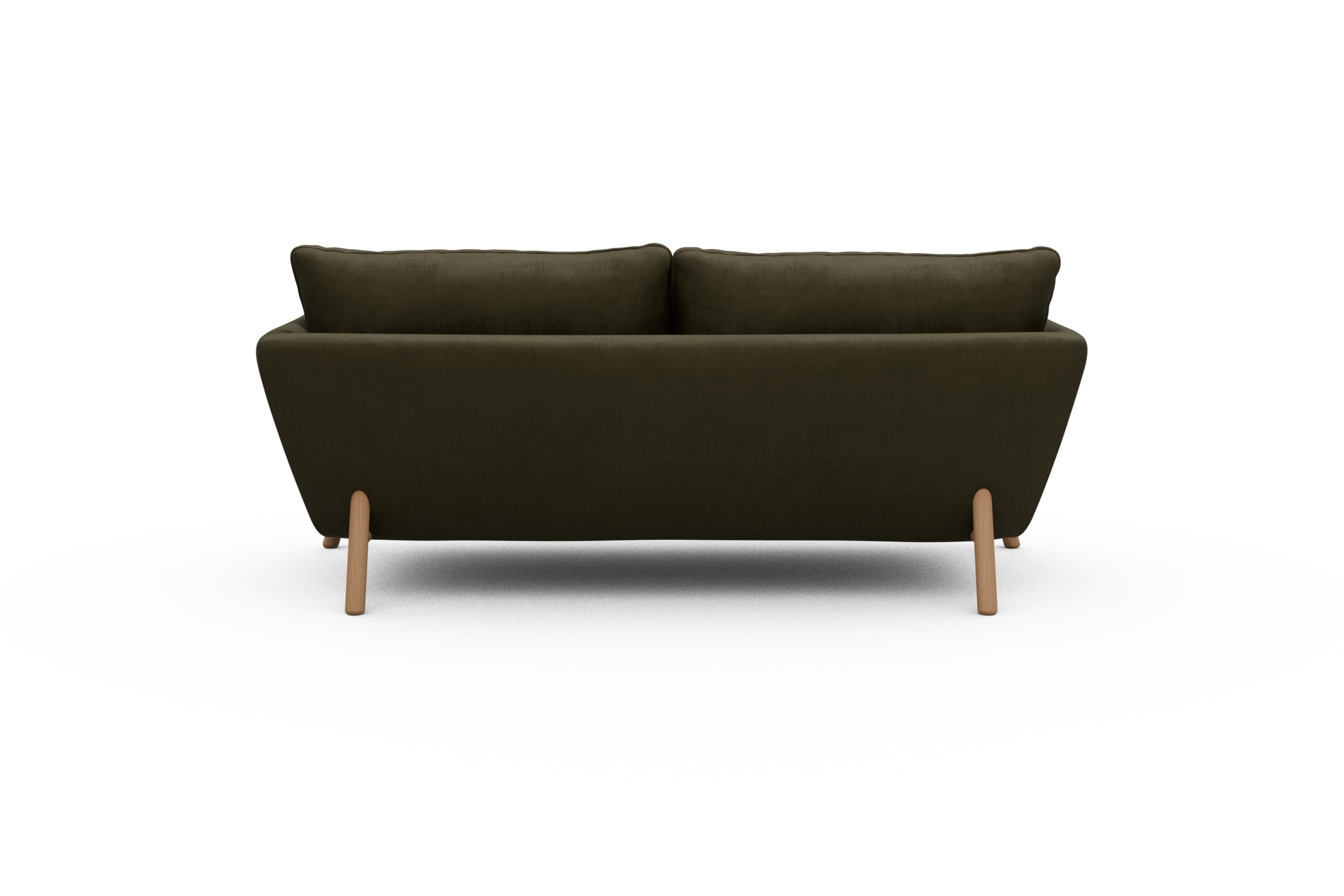 Sofa Emil 2-Sitzer Beinfarbe Eiche Natur Cordufine-Pine-Green