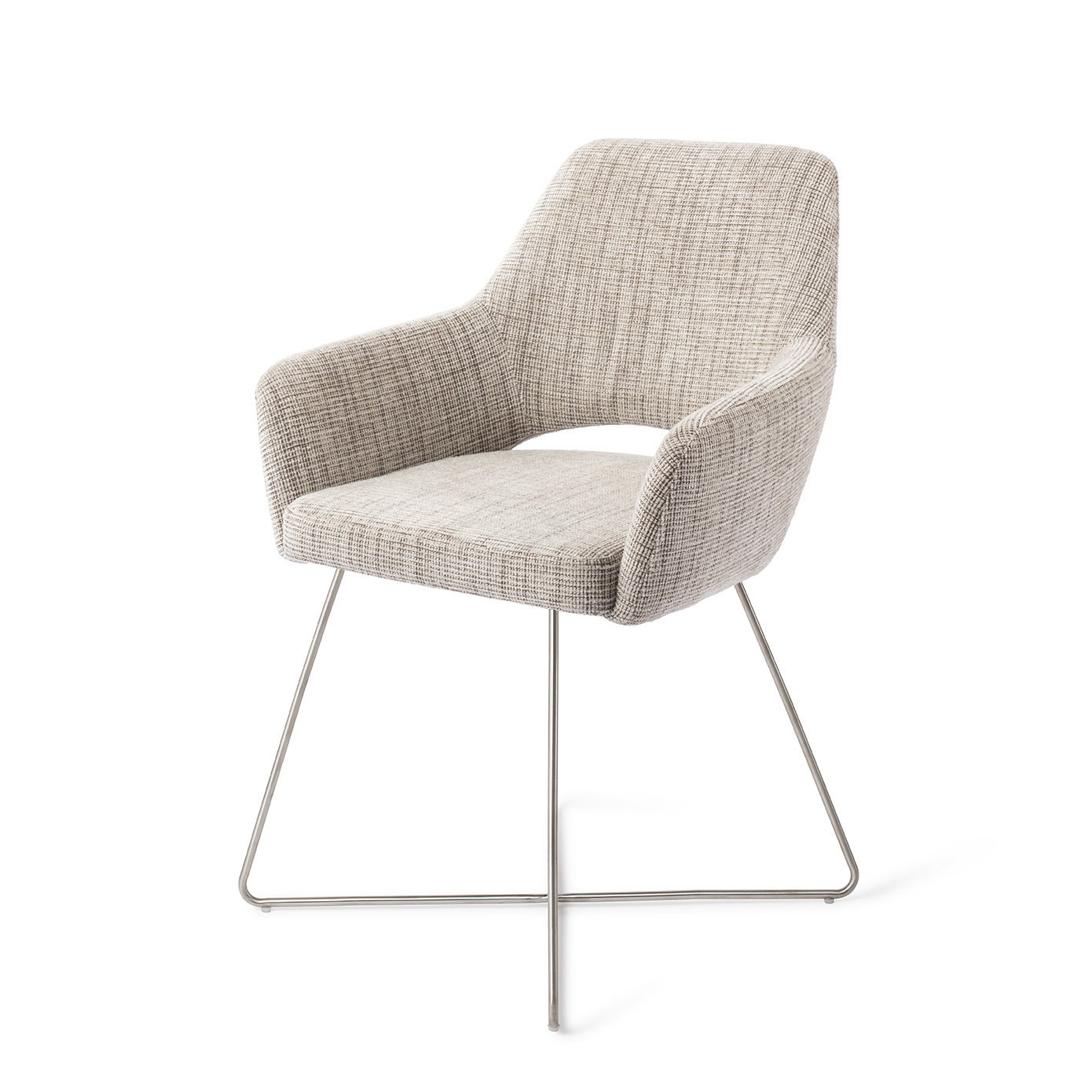 Jesper Home Esszimmerstuhl Yanai Caramel Grid Cross Stahl