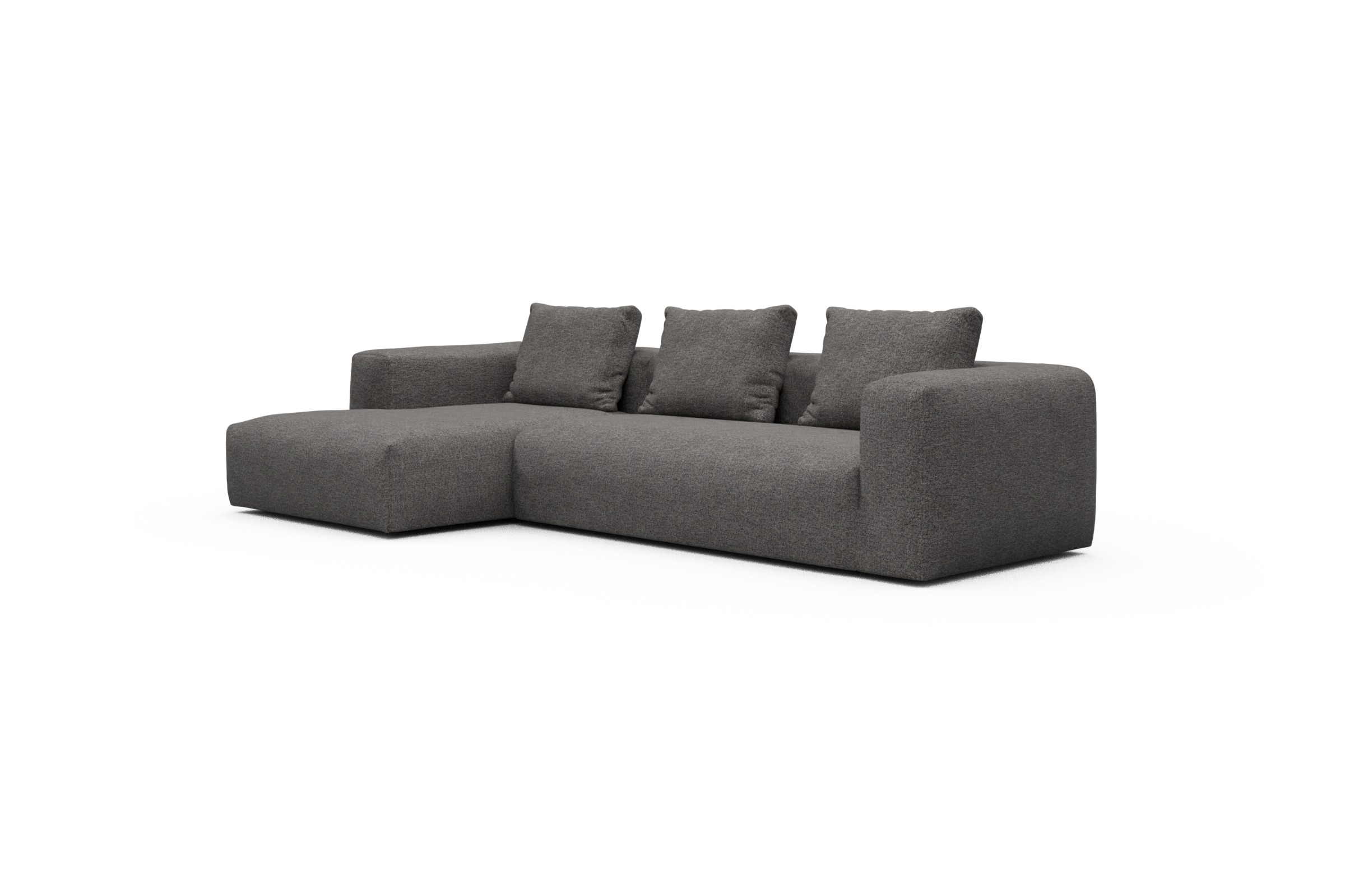 Ecksofa Fred Chaiselongue links mit 2,5-Sitzer Carreno-Salt-and-Pepper