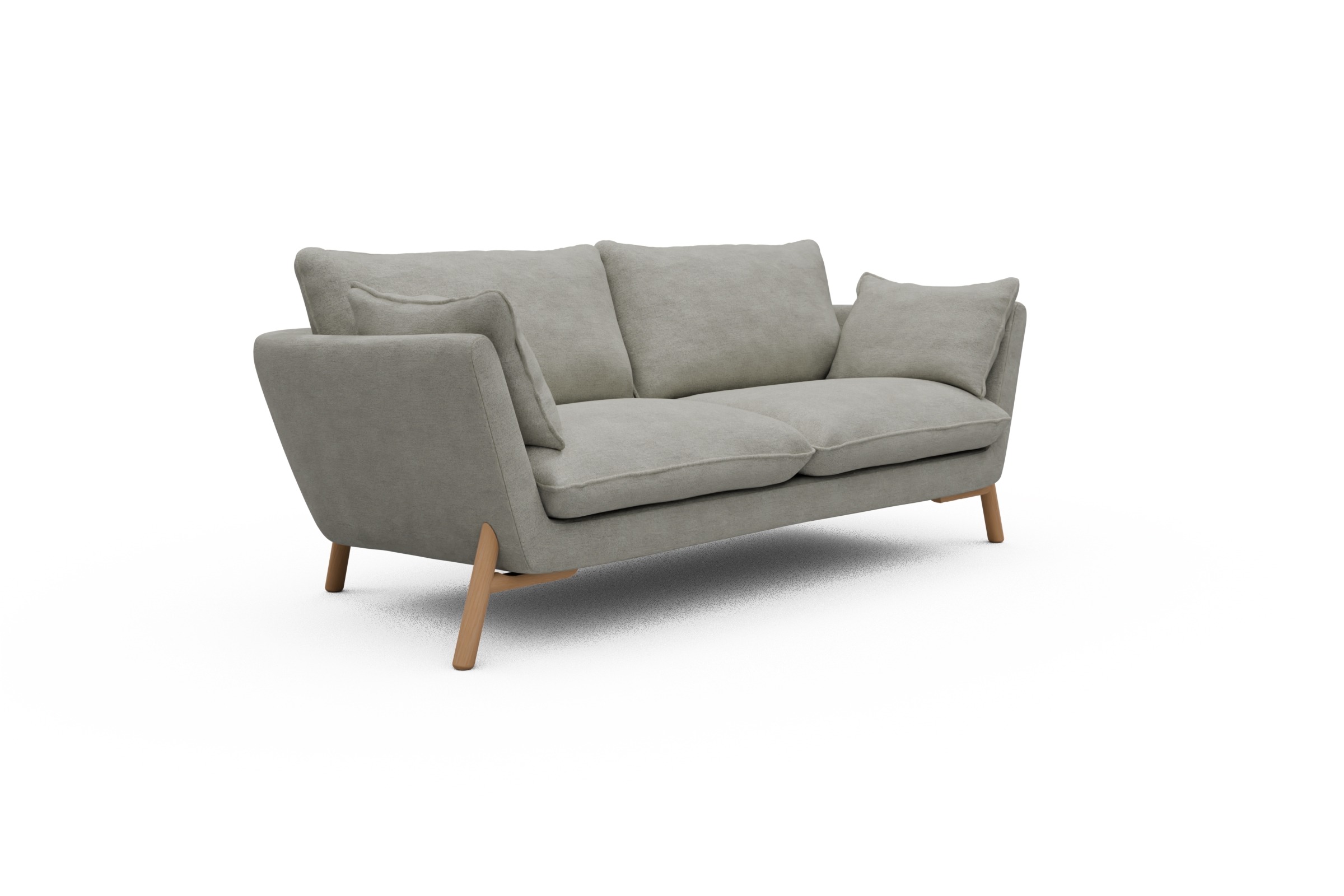 Sofa Emil 2-Sitzer Beinfarbe Eiche Natur Carreno-Moon-Stone-White