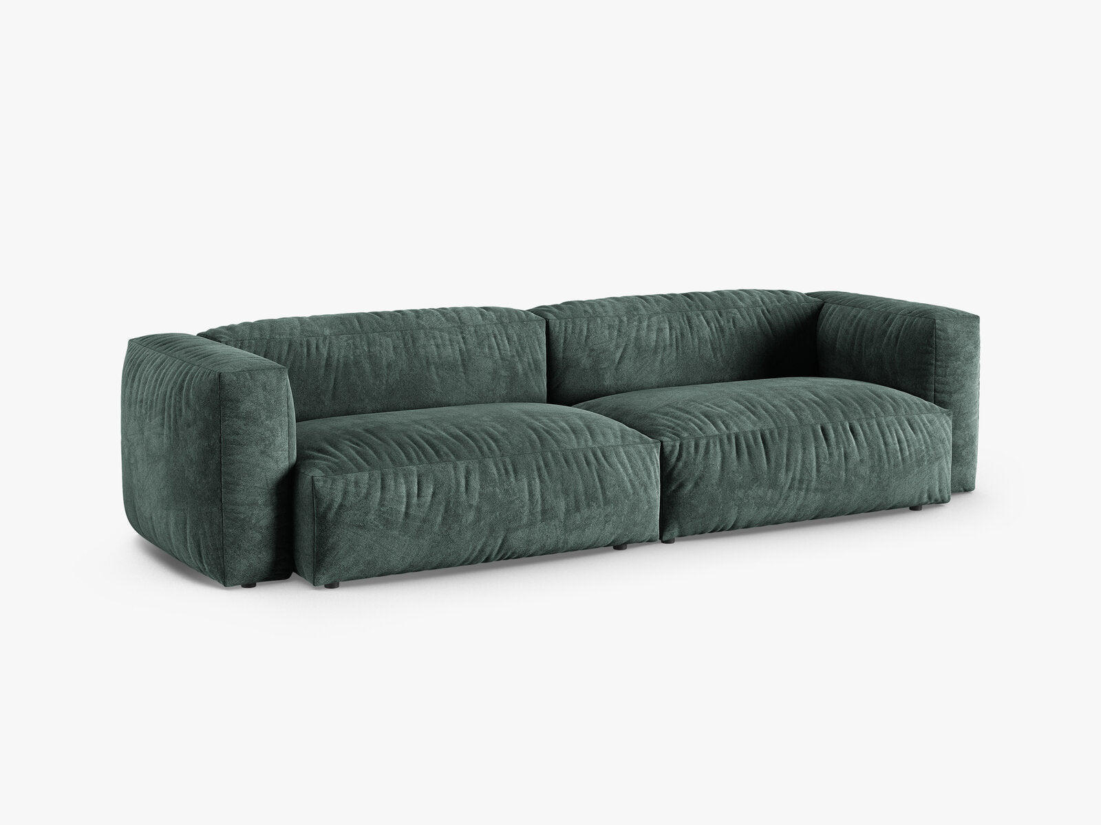 Micadoni Sofa Martina 4-Sitzer 90cm Sitztiefe Samt Vogue Petrol