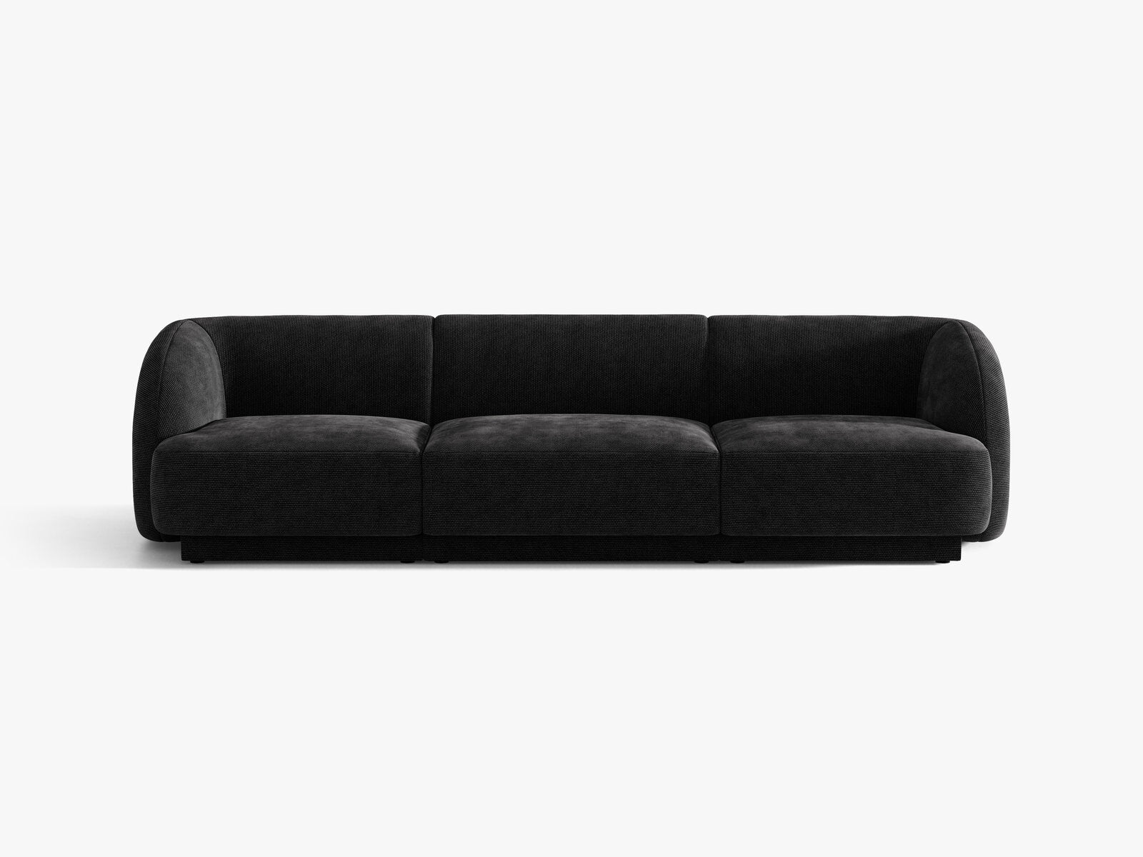 Micadoni Sofa Miley 3-Sitzer Chenille Haga Schwarz
