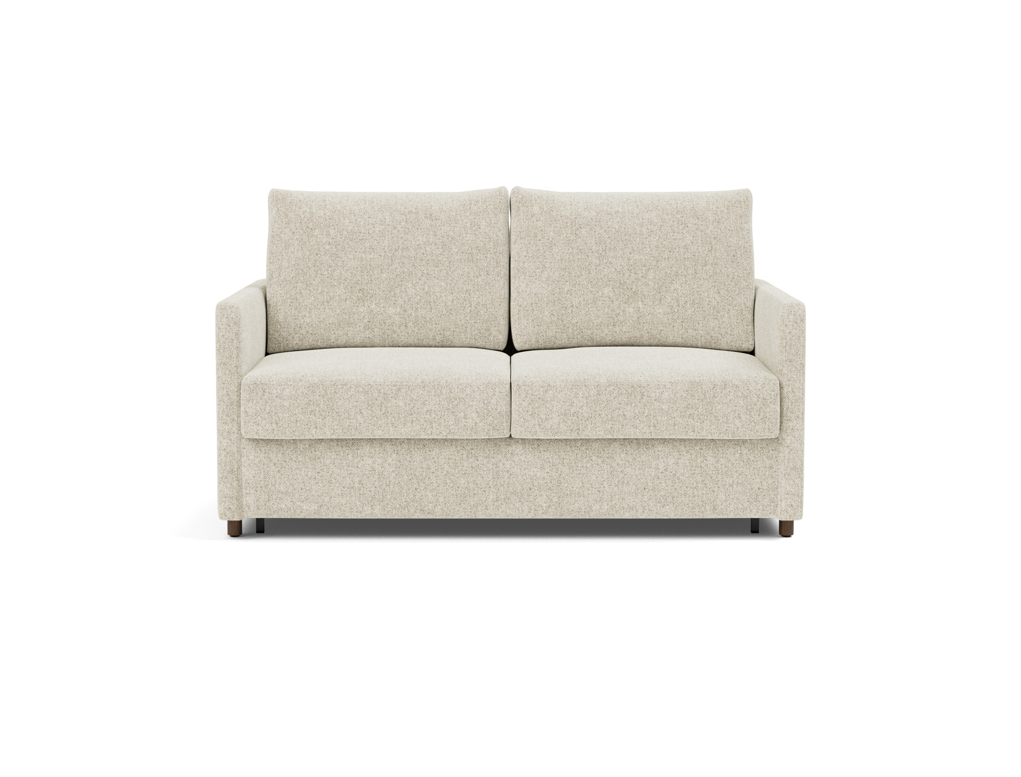 Schlafsofa Neah mit Slim-Armlehnen 140 Strukturierter Stoff Taura 357-Off-White