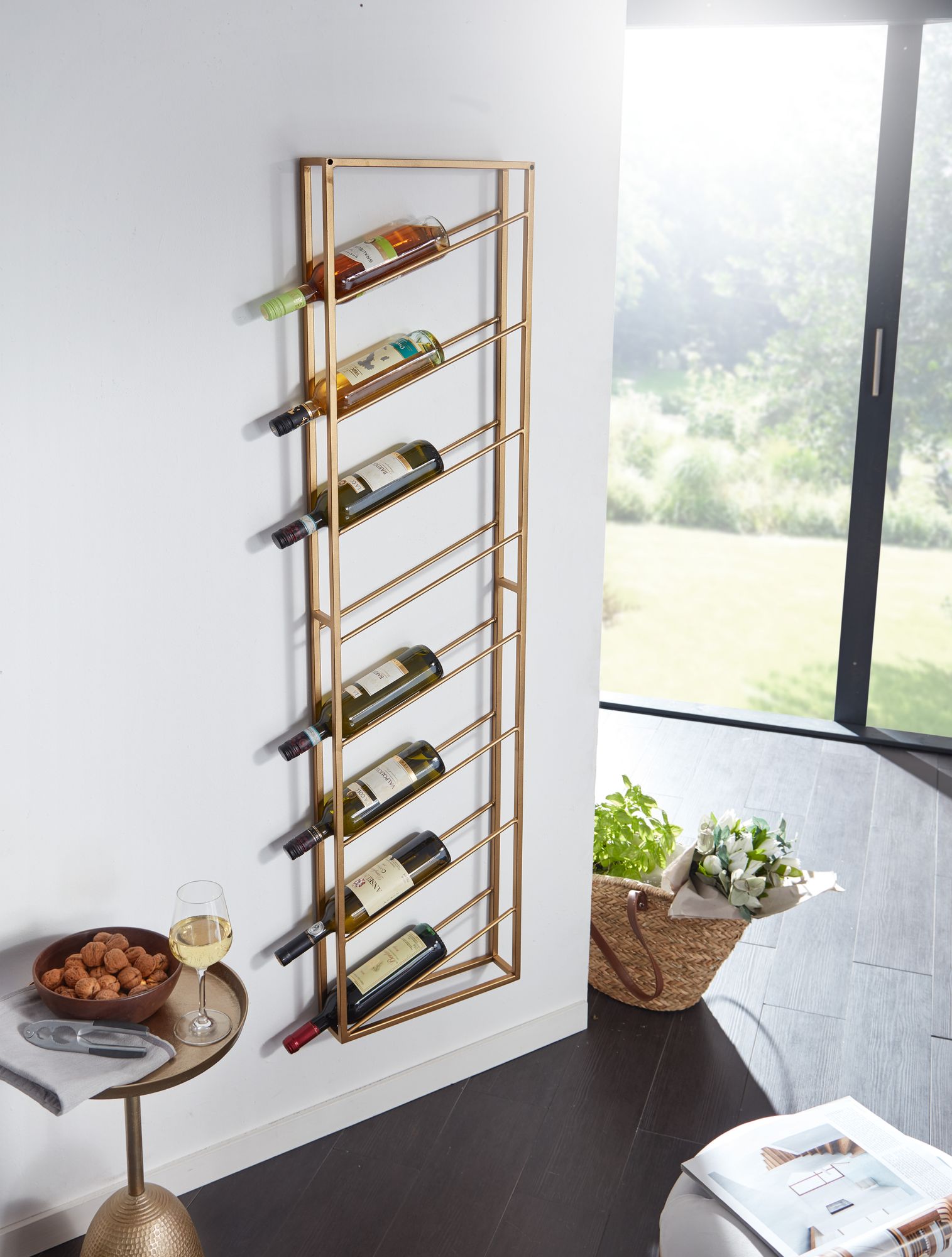 Flaschenregal Algard Metall Gold 36 × 8 × 150 cm
