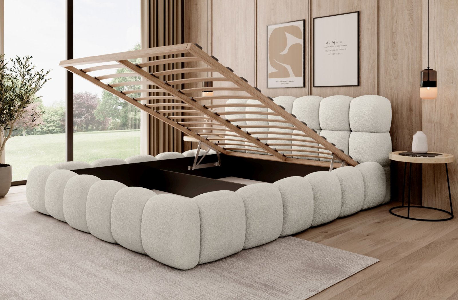 Polsterbett Vento Boucle 140x200 mit Holzrahmen Quelle 03
