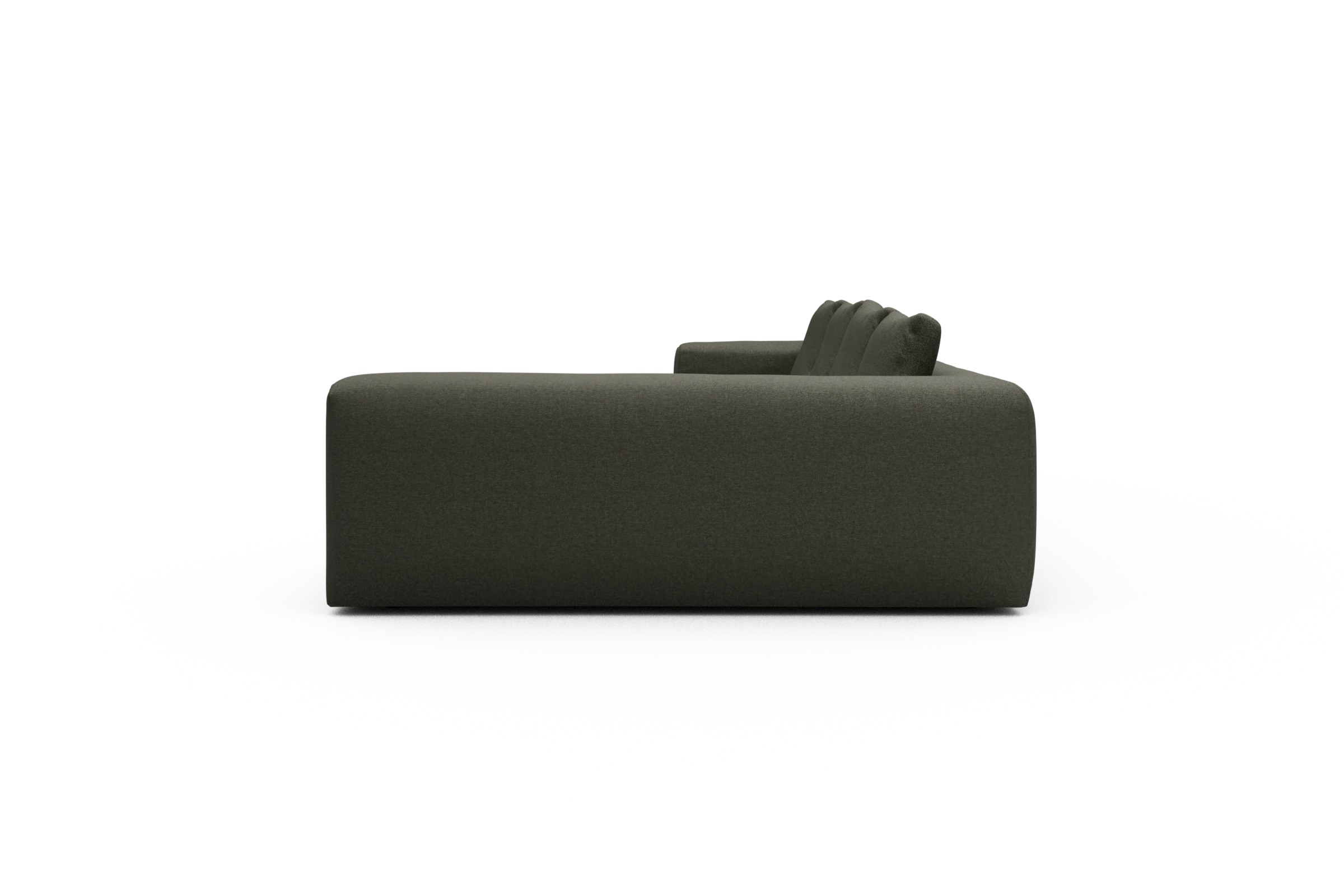 Wohnlandschaft Fred Chaiselongue links mit 2-Sitzer und lange Armlehne rechts Sama-Winter-Moss