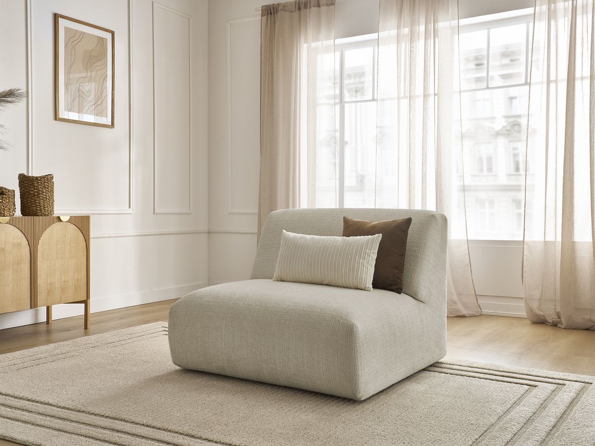 Bobochic Sirius Sofamodul 1-Sitzer Strukturstoff Beige