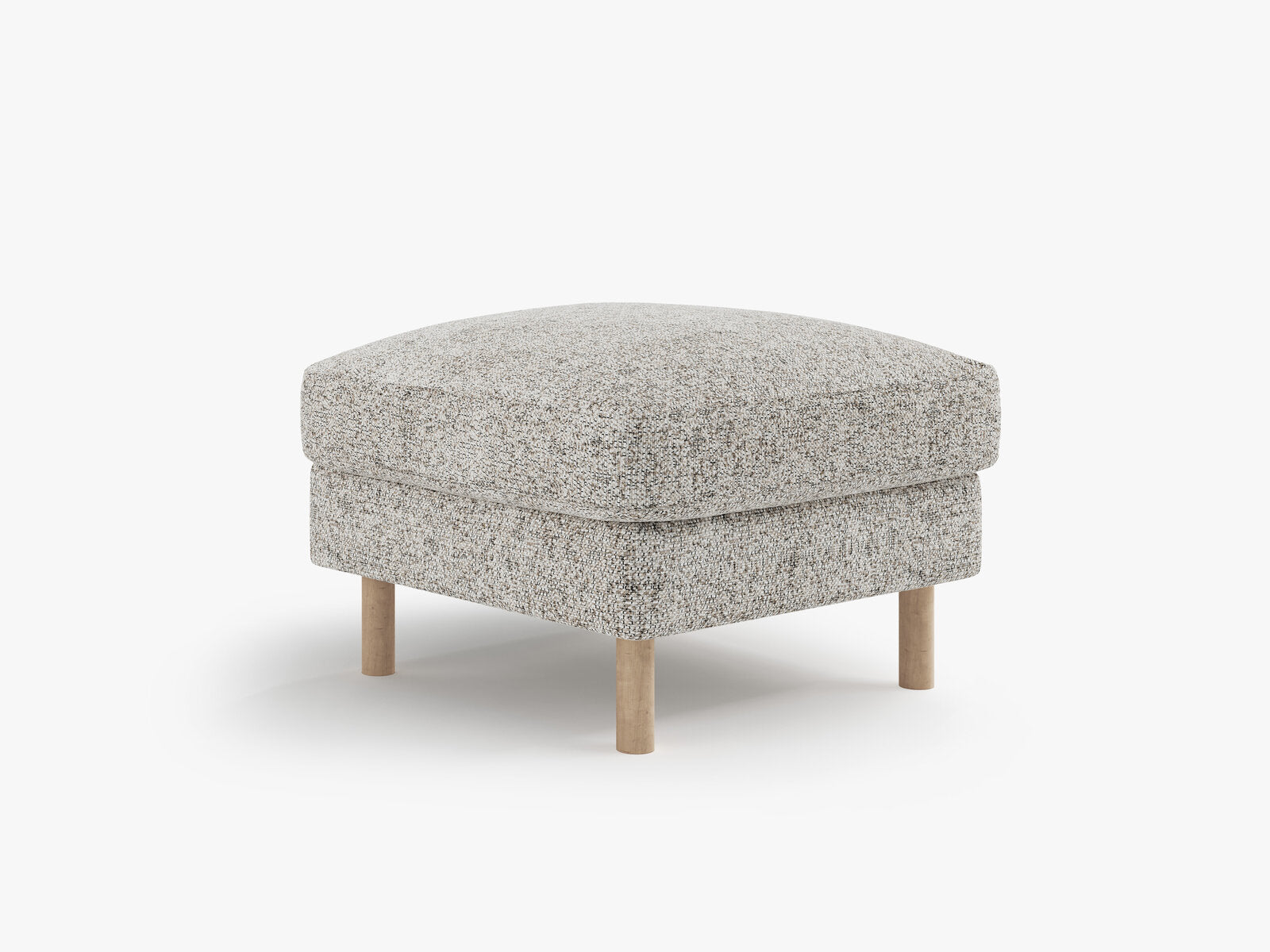 Micadoni Hocker Eden 1-Sitzer Strukturierter Stoff Beige Melange