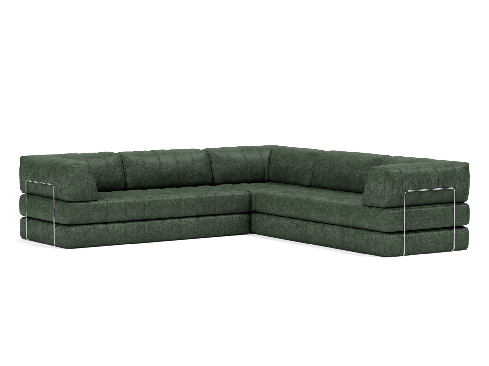Eck-Schlafsofa CozyPad mit Armlehnen Flachgewebe Avella 281-Pine-Green