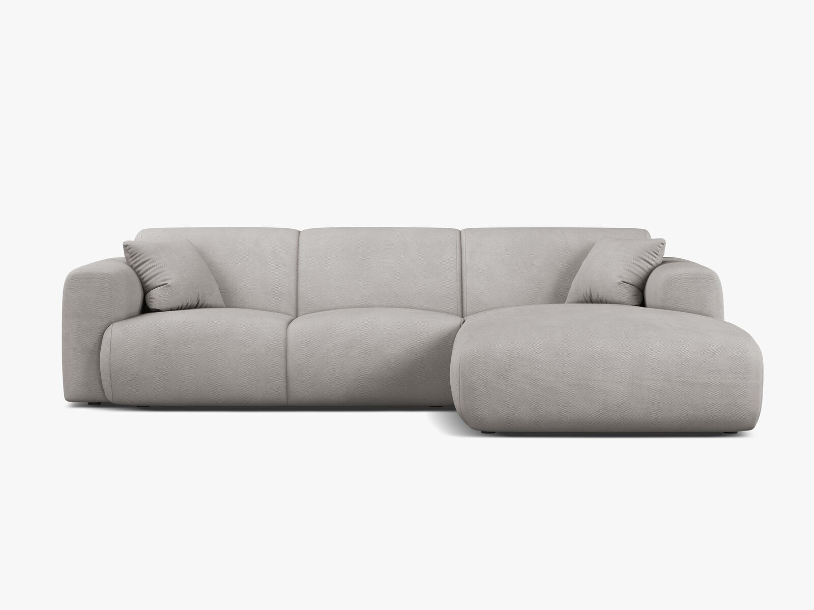 Micadoni Ecksofa Molino 4-Sitzer Rechts Strukturierter Stoff Rebel Hellgrau
