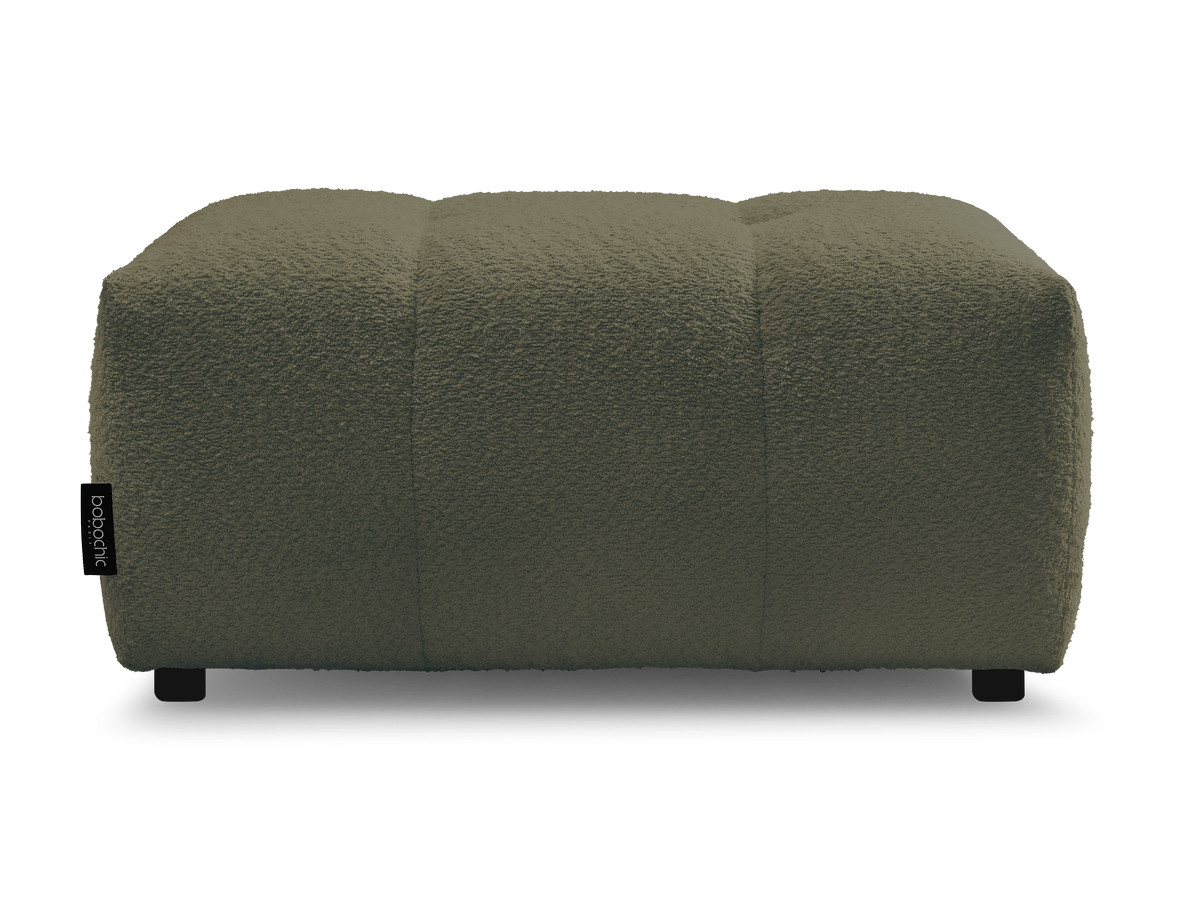 Bobochic Roxelane Pouf Bouclé-Stoff Grün