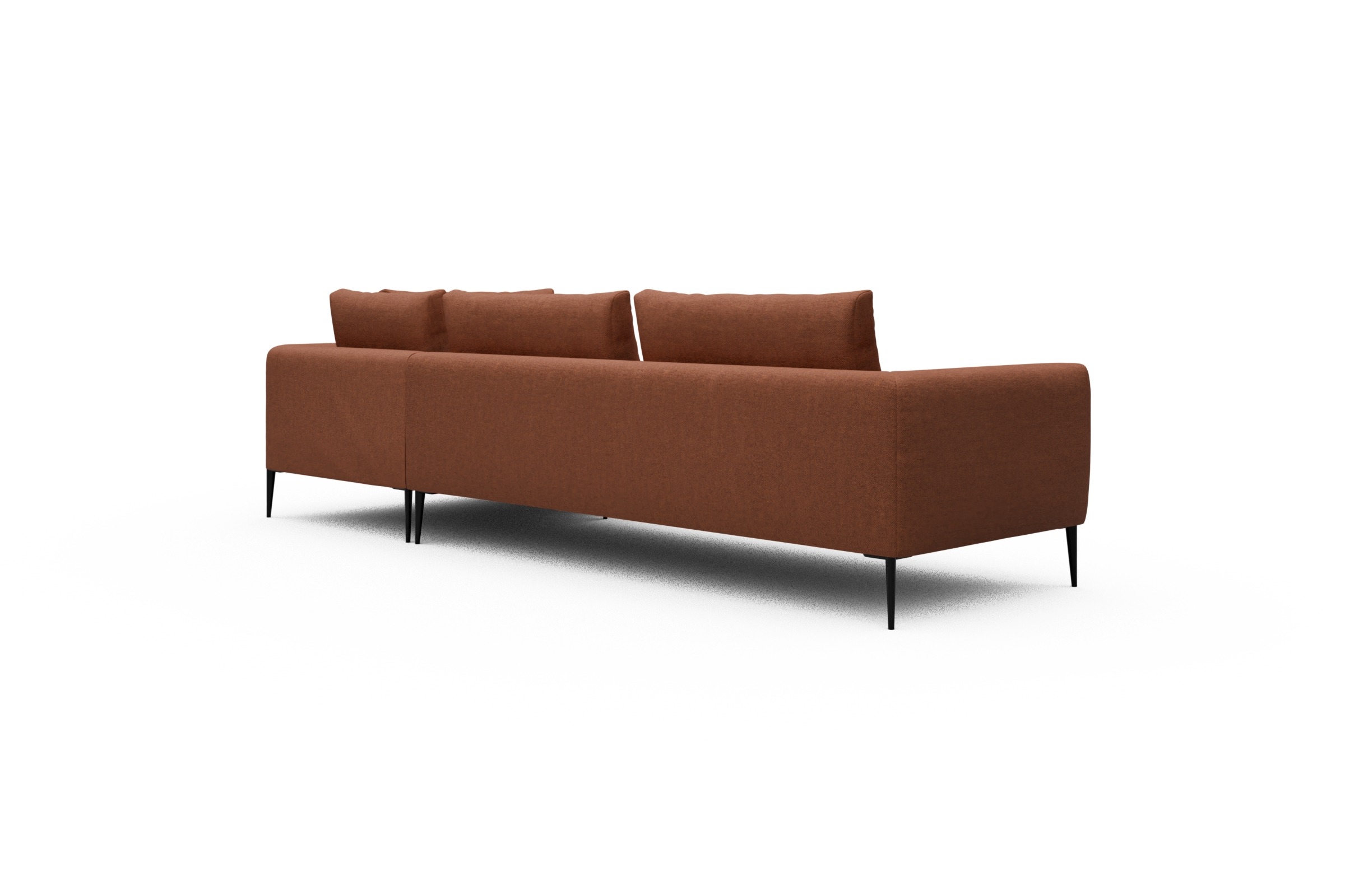 Ecksofa Paul Relax-Ecke links mit 3-Sitzer Weda-Rust