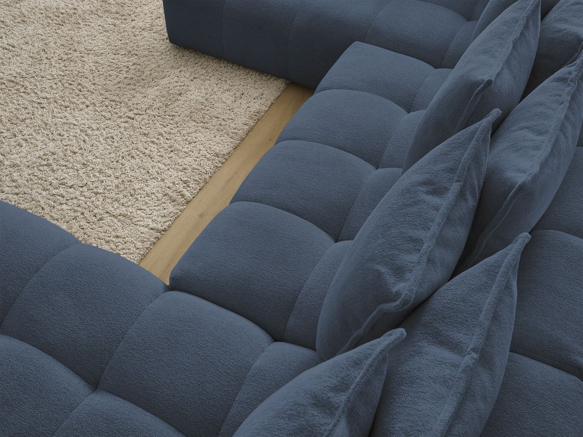 Bobochic Everest Wohnlandschaft, 14 Kissen Melange-Stoff Dunkelblau Ecke rechts