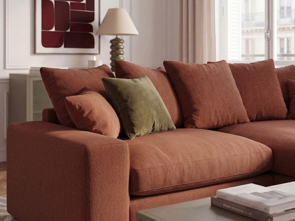 Bobochic Nevada Ecksofa Stoff Orange