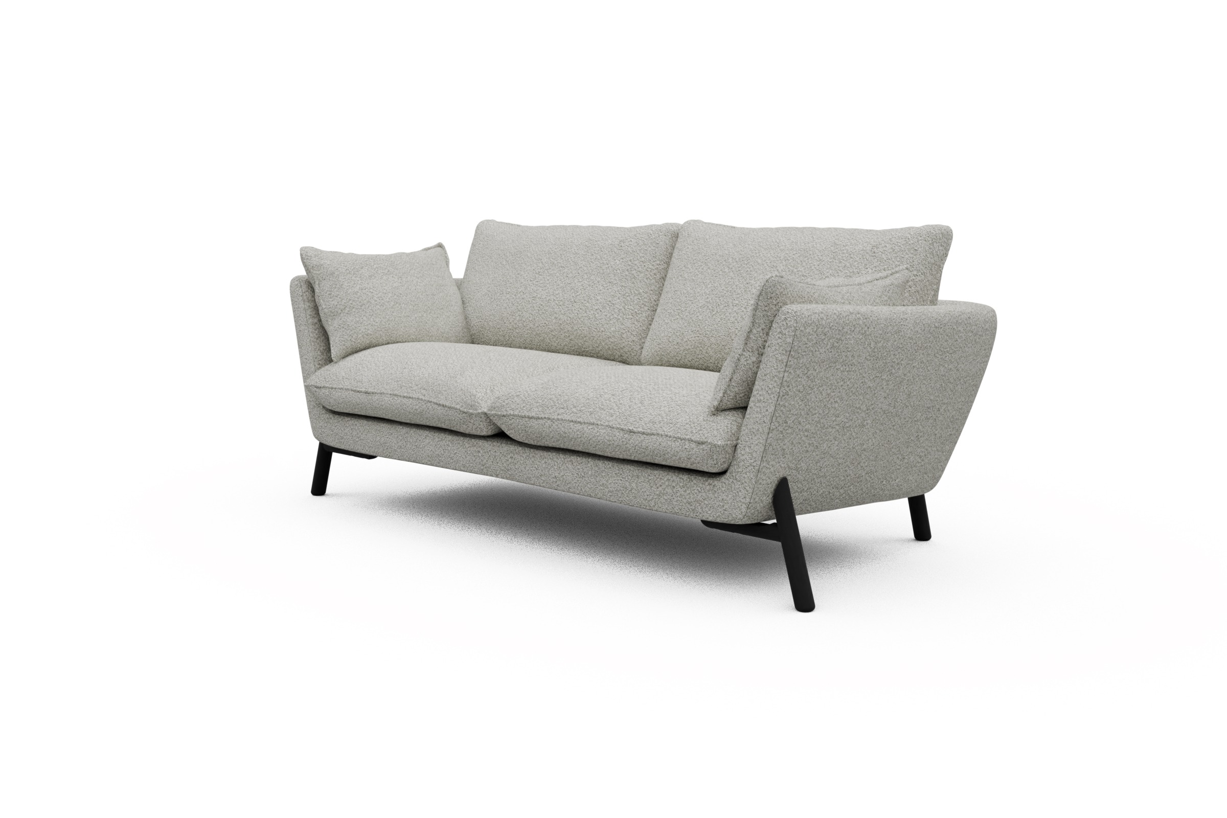 Sofa Emil 2-Sitzer Beinfarbe Eiche Schwarz Vanora-Warm-Sand