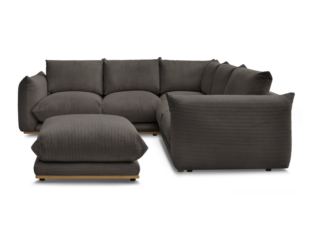 Bobochic Ernest Ecksofa mit Pouf Cordsamt Taupe