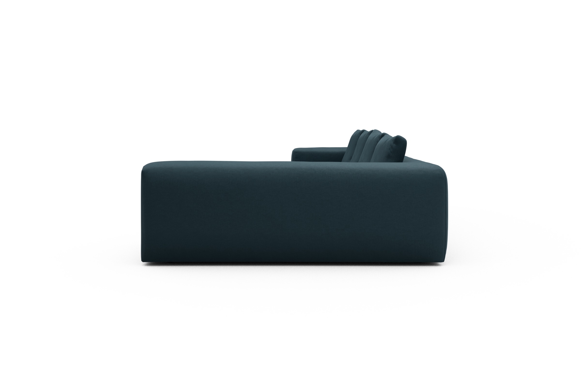 Wohnlandschaft Fred Chaiselongue links mit 2-Sitzer und lange Armlehne rechts Satya-Indigo