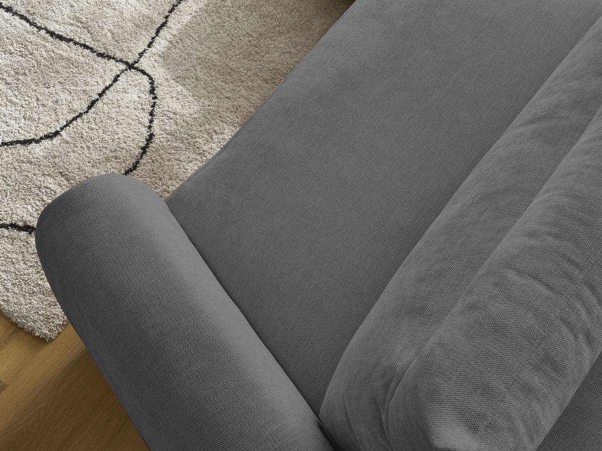 Bobochic Aden Ecksofa 293 × 152 cm Stoff Dunkelgrau Ecke links