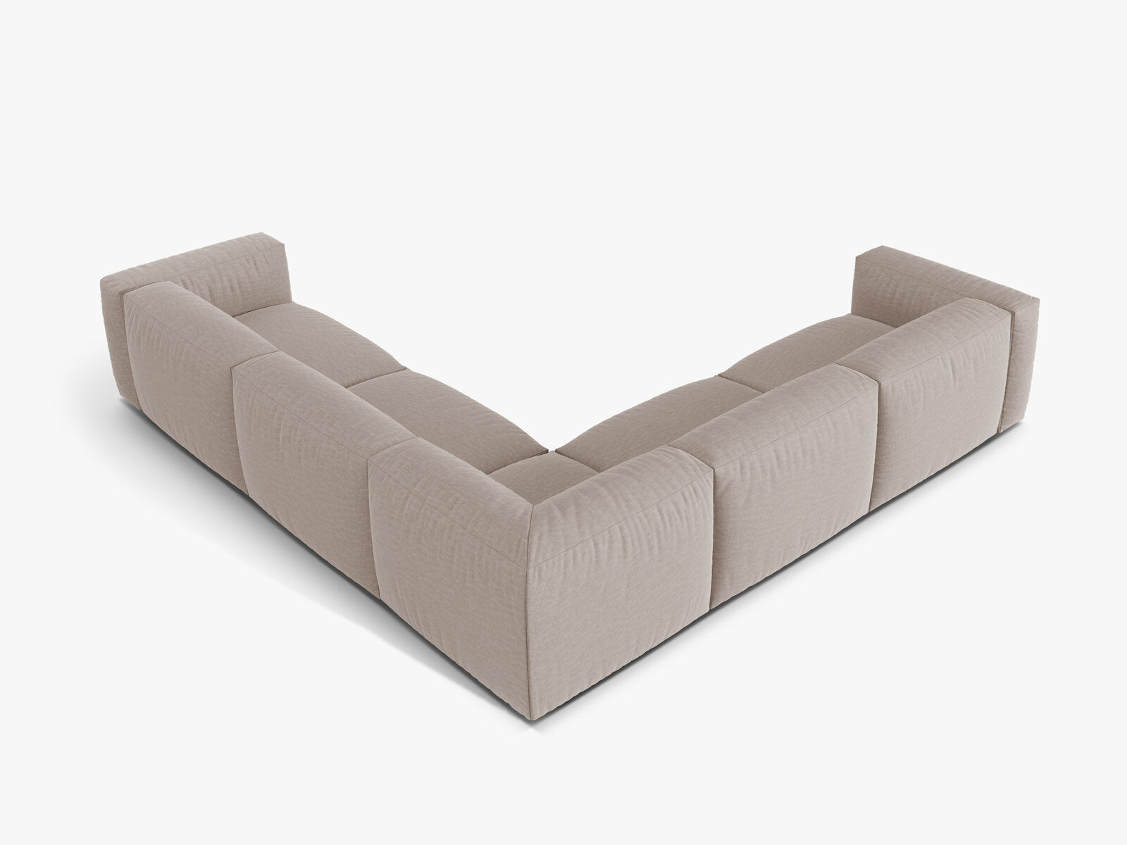 Micadoni modulares symmetrisches Ecksofa XL Martina 5-Sitzer Strukturierter Stoff Boston Dunkelbeige