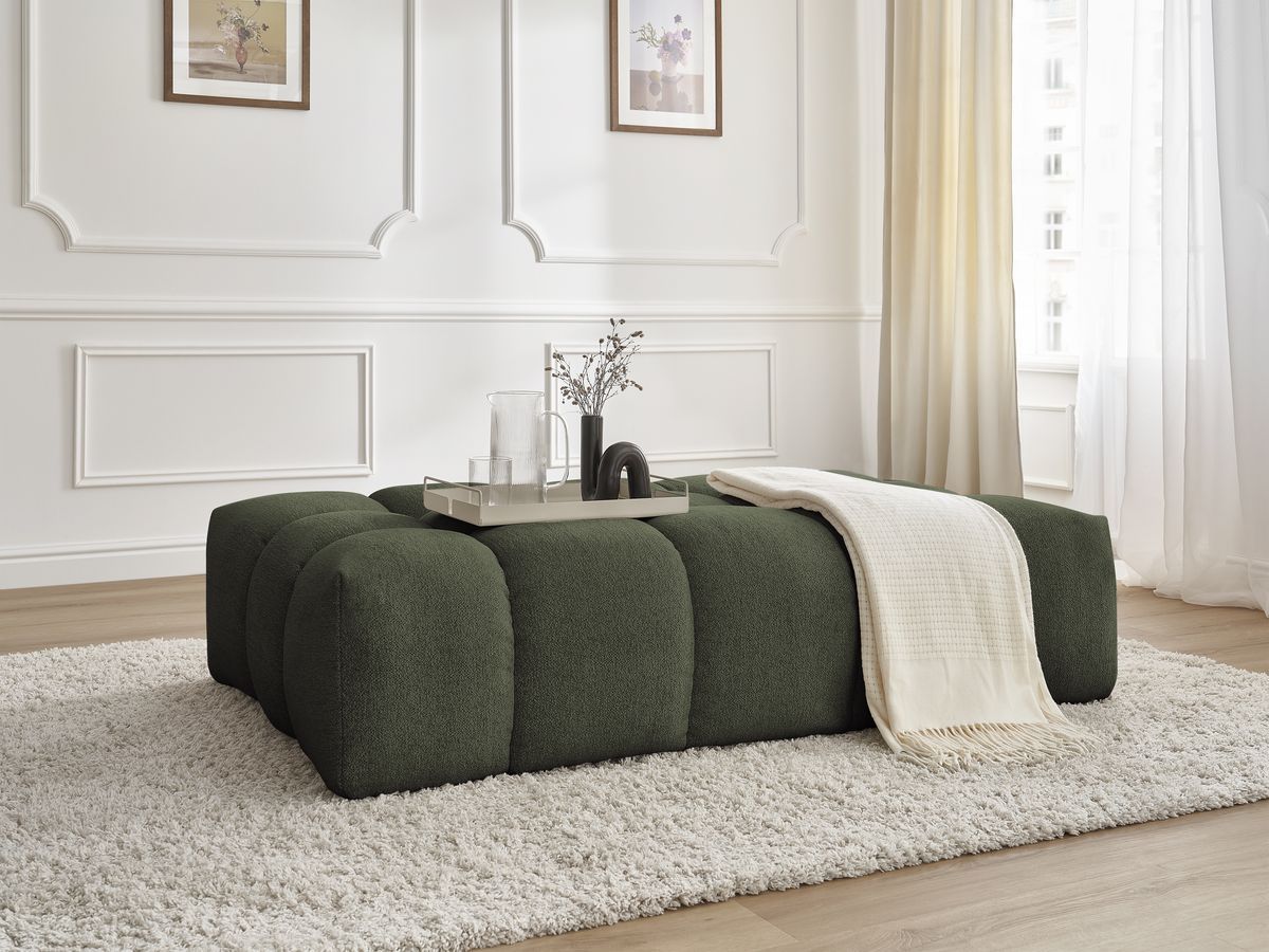 Bobochic Everest Pouf 166 × 100 cm Melange-Stoff Grün
