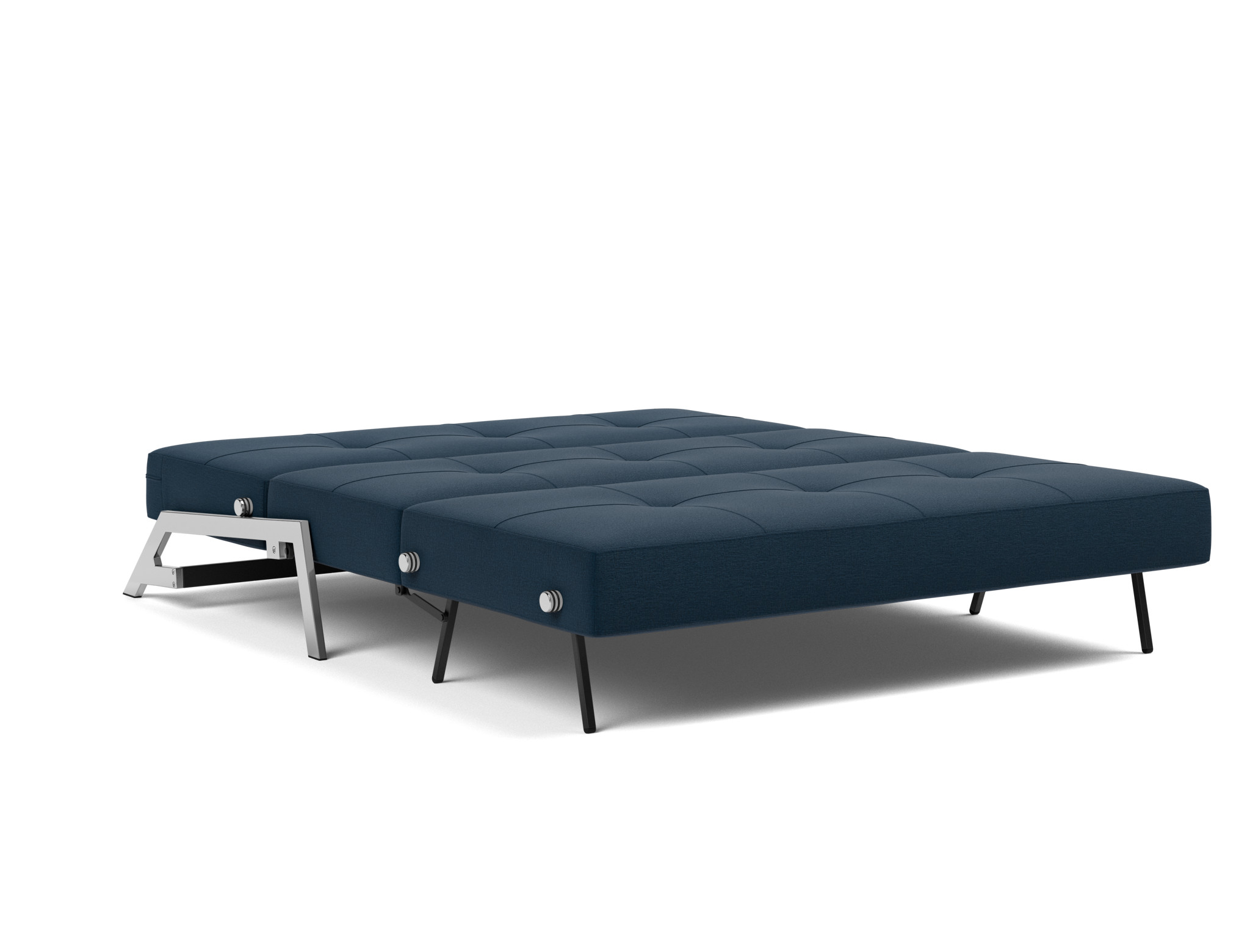 Schlafsofa Cubed 160 Flachgewebe Mixed Dance 528-Blue Beine Chrom